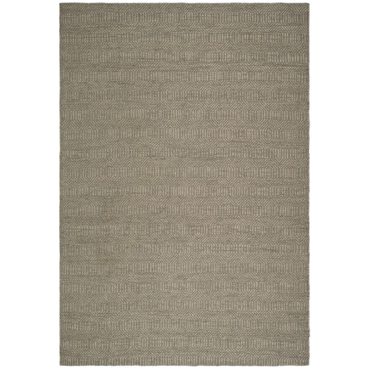 Gray Geometric Handwoven Cotton Synthetic 4' x 6' Rug