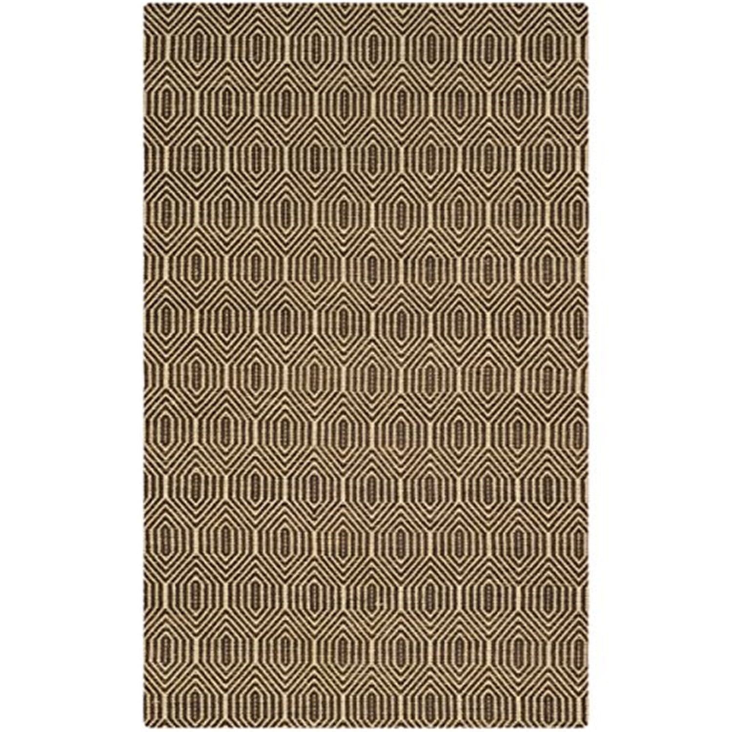 Brown Geometric Flat Woven Synthetic Area Rug, 4' x 6'