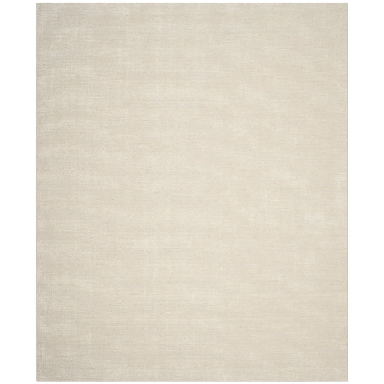 Hand-Knotted Ivory Wool and Viscose 8' x 10' Rug