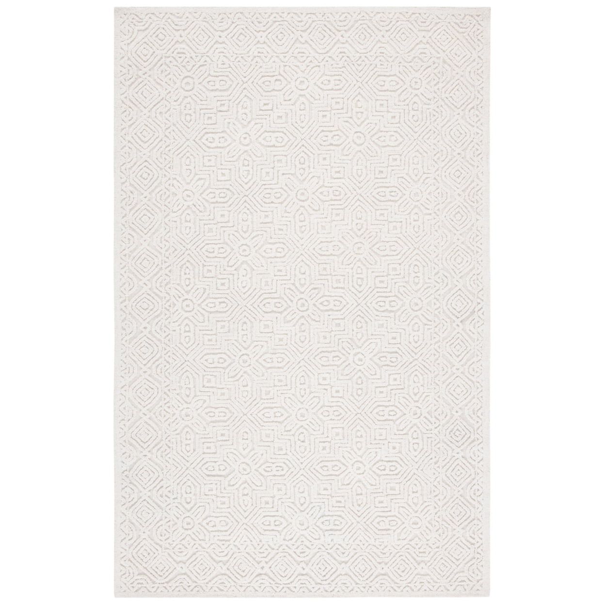 Ivory Hand-Tufted Wool Rectangular Rug - 11' x 15'