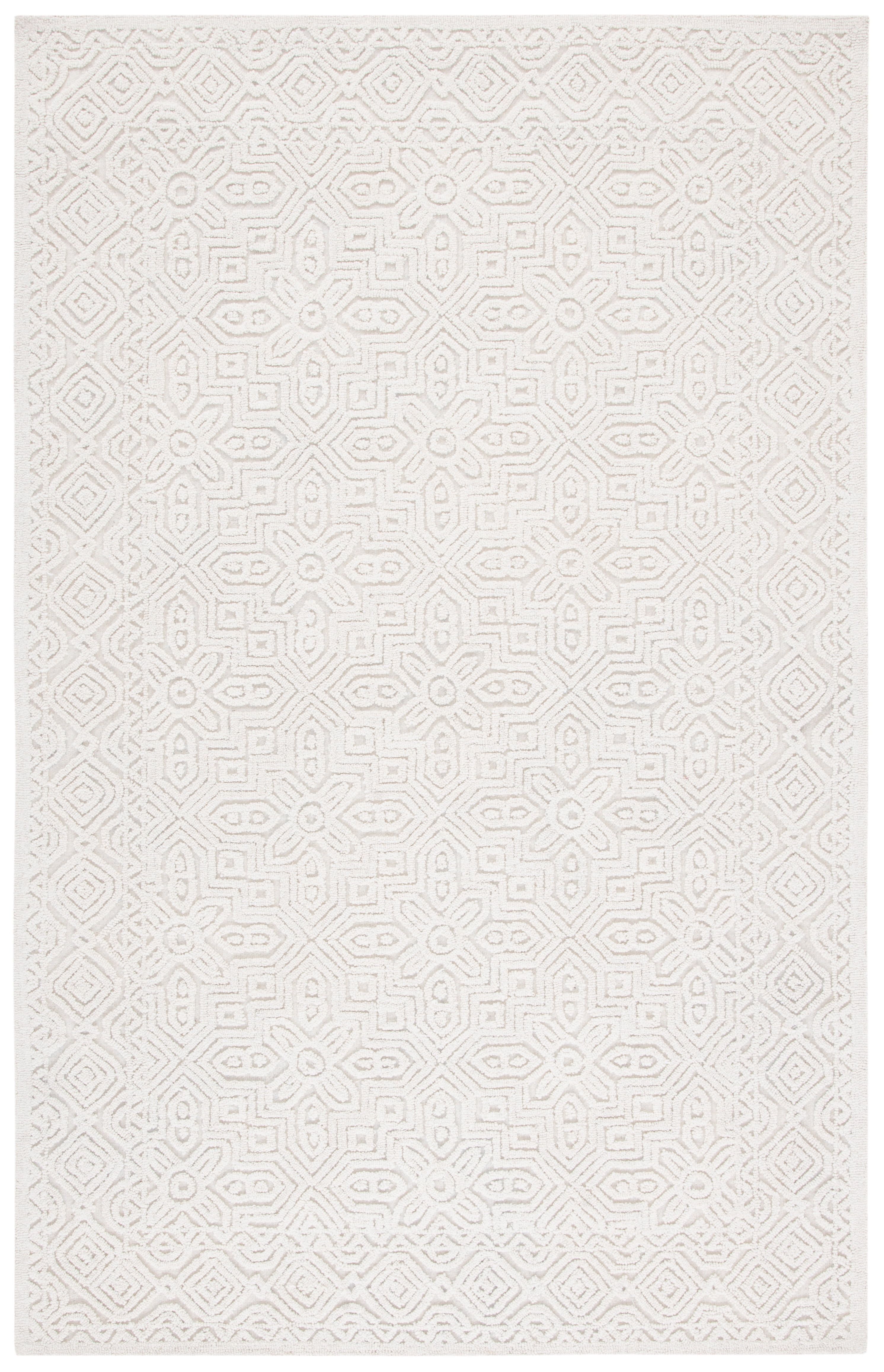Ivory Hand-Tufted Wool Rectangular Rug - 11' x 15'