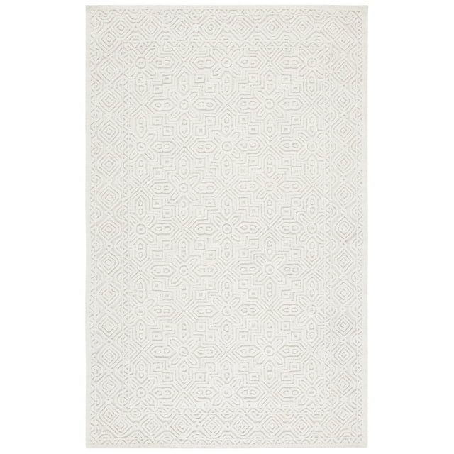 Ivory Hand-Tufted Wool Rectangular Rug - 11' x 15'