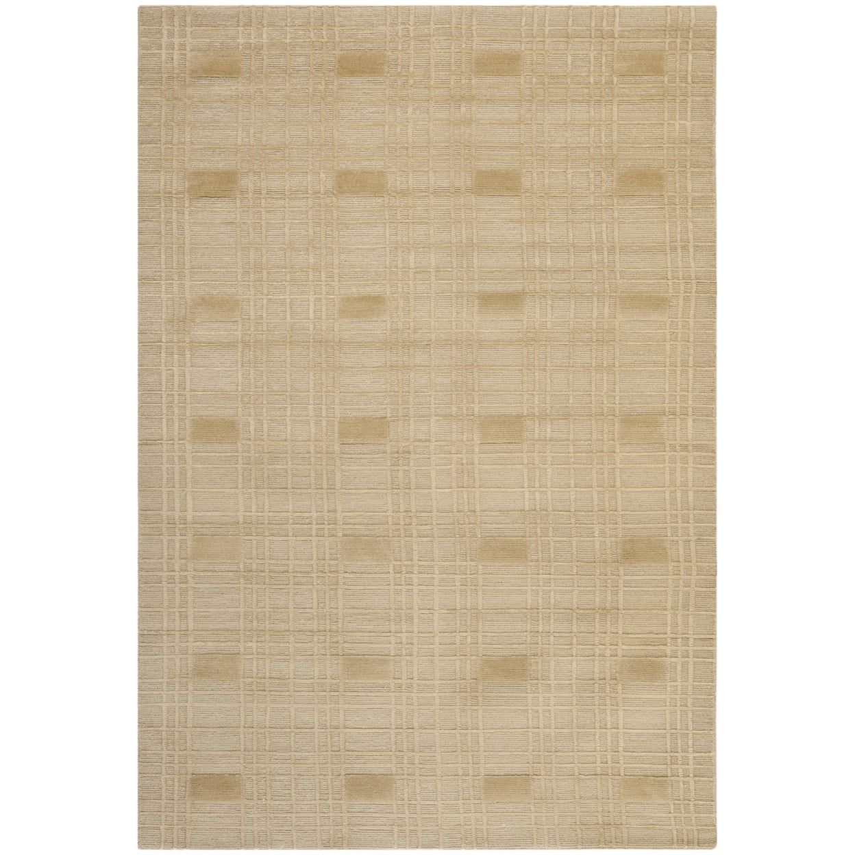 Sand Geometric Hand-Knotted Wool Area Rug, 3' x 5'