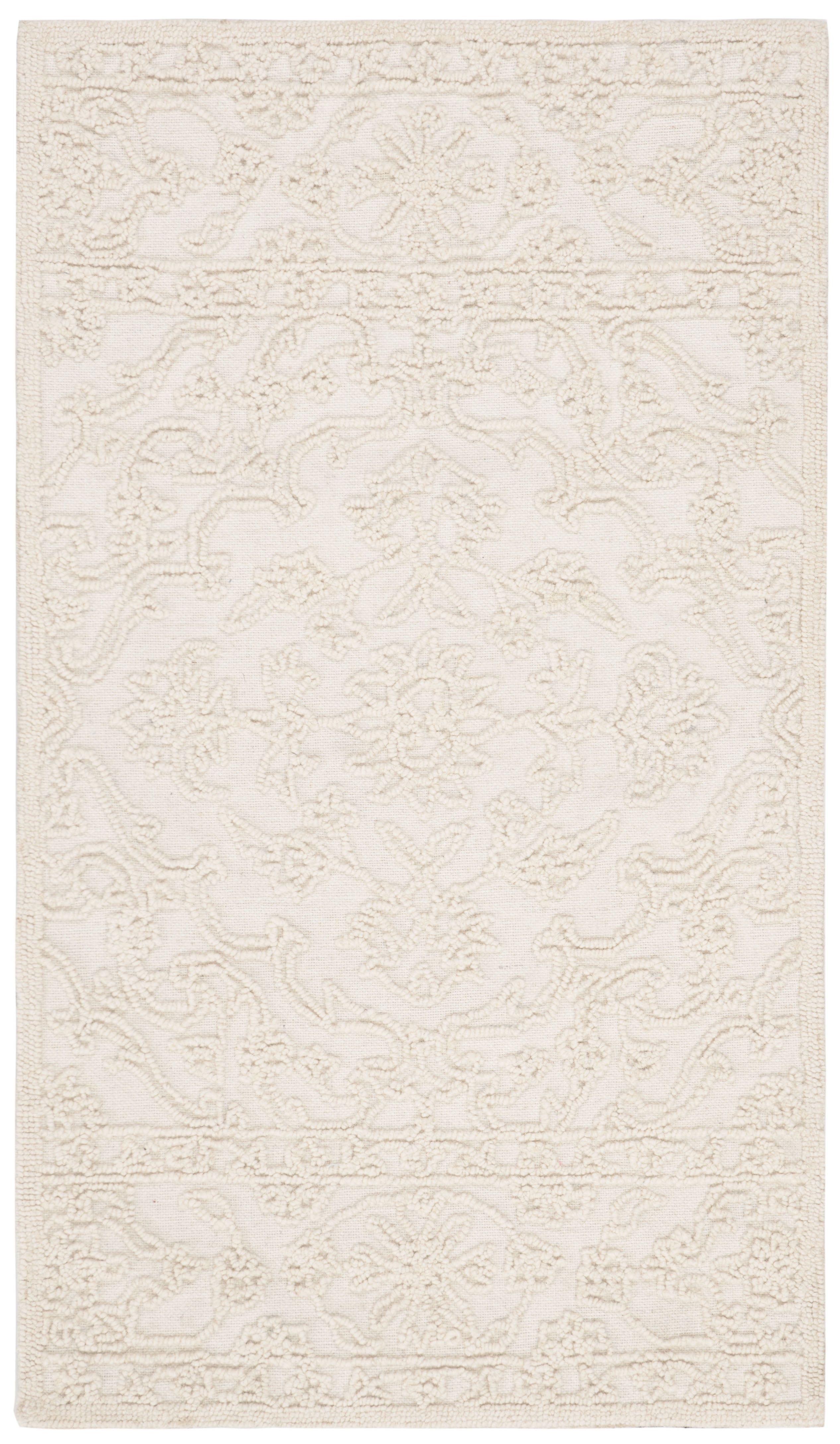 SAFAVIEH Trace Molly Solid Area Rug, Ivory, 2' x 3'