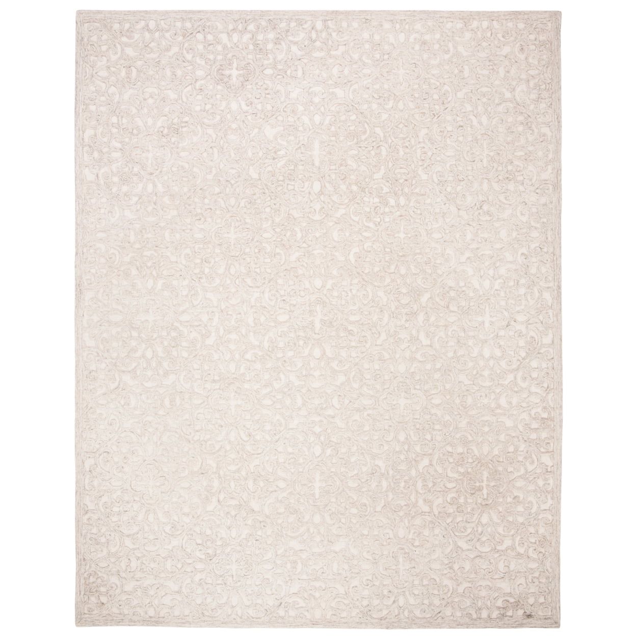 Ivory Hand-Tufted Wool Rectangular 11' x 15' Area Rug