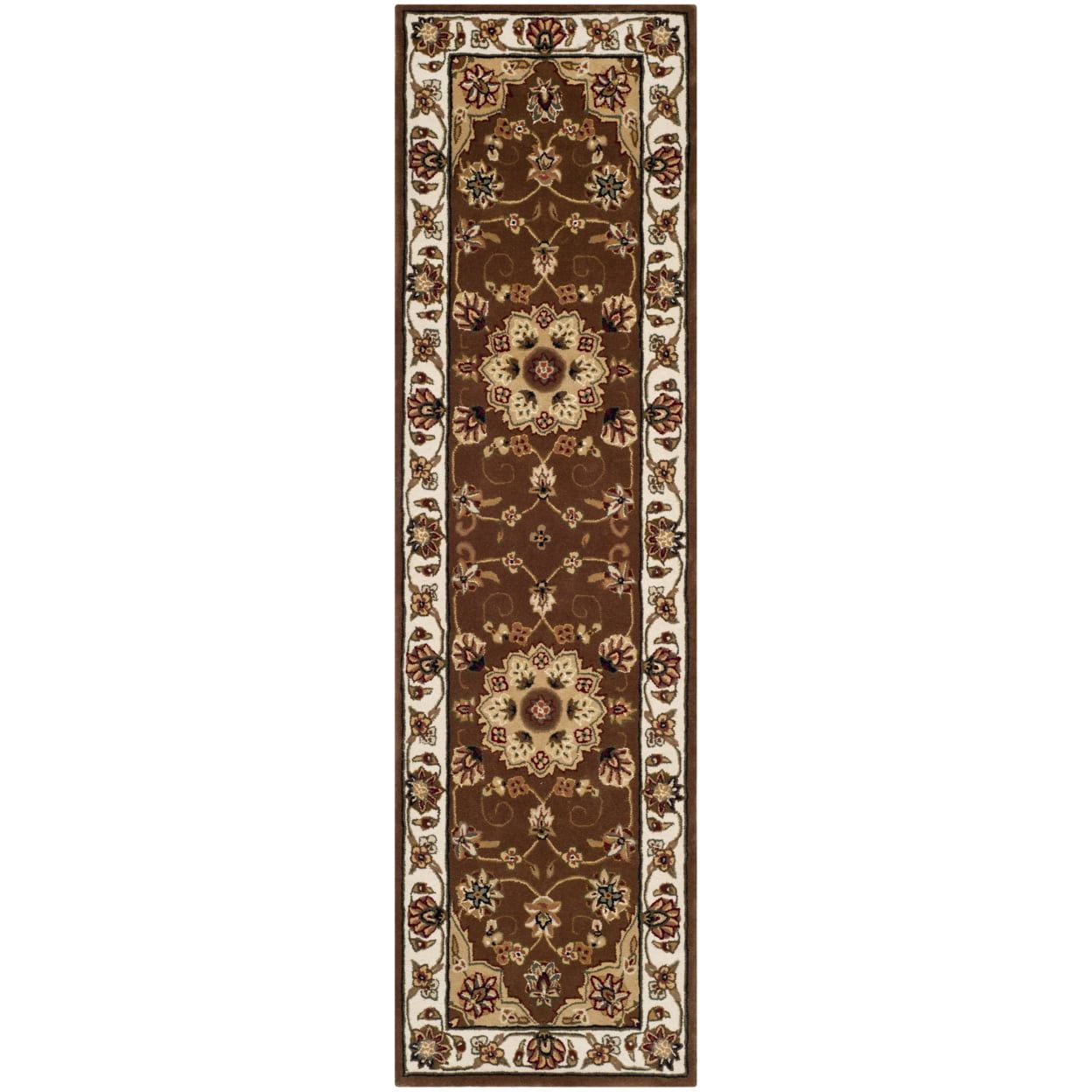 Hand-Tufted Brown Wool Oriental Runner Rug 2'3" x 8'