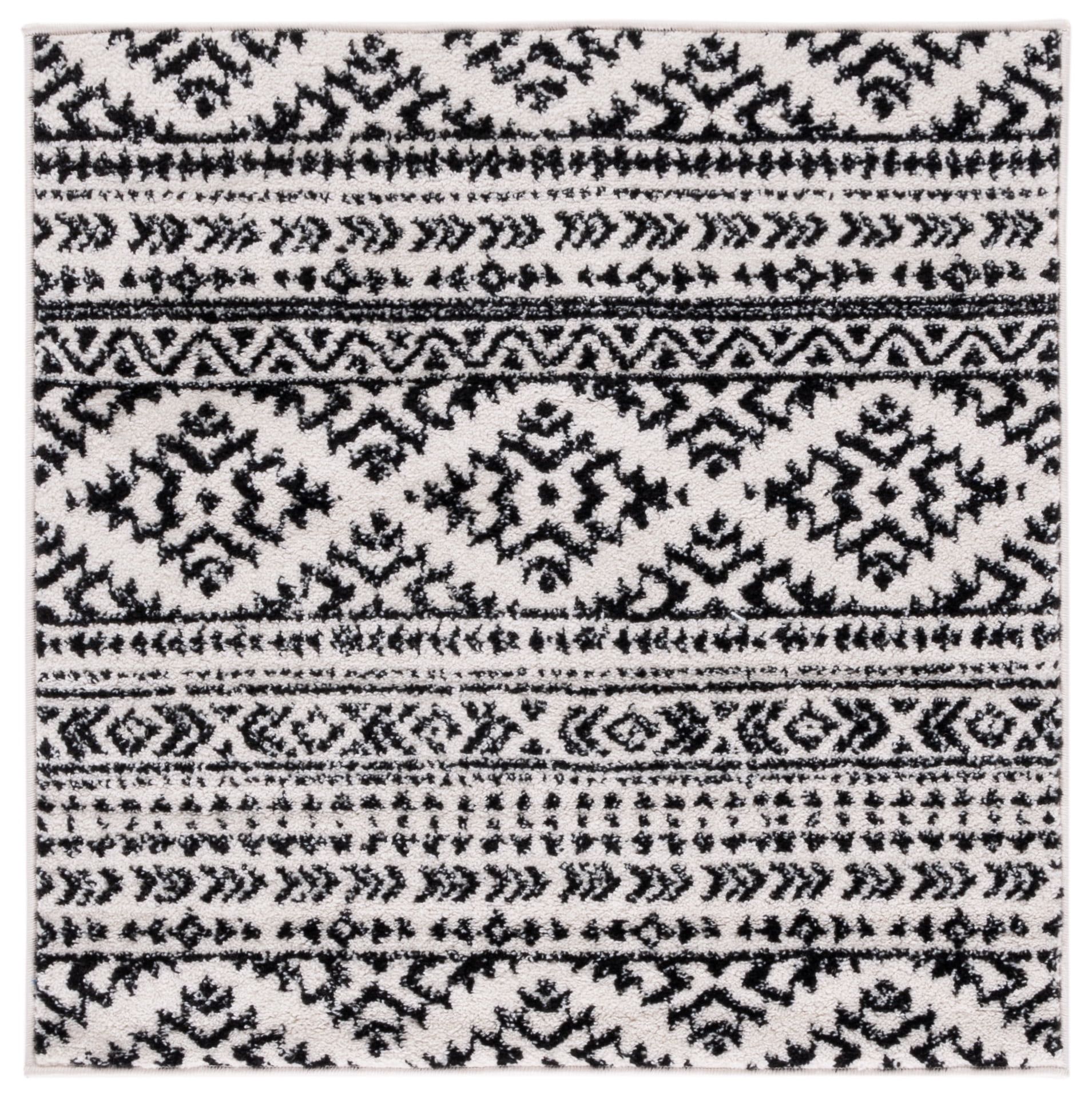 SAFAVIEH Tulum Lakisha Oriental Area Rug, Ivory/Black, 12' x 12' Square