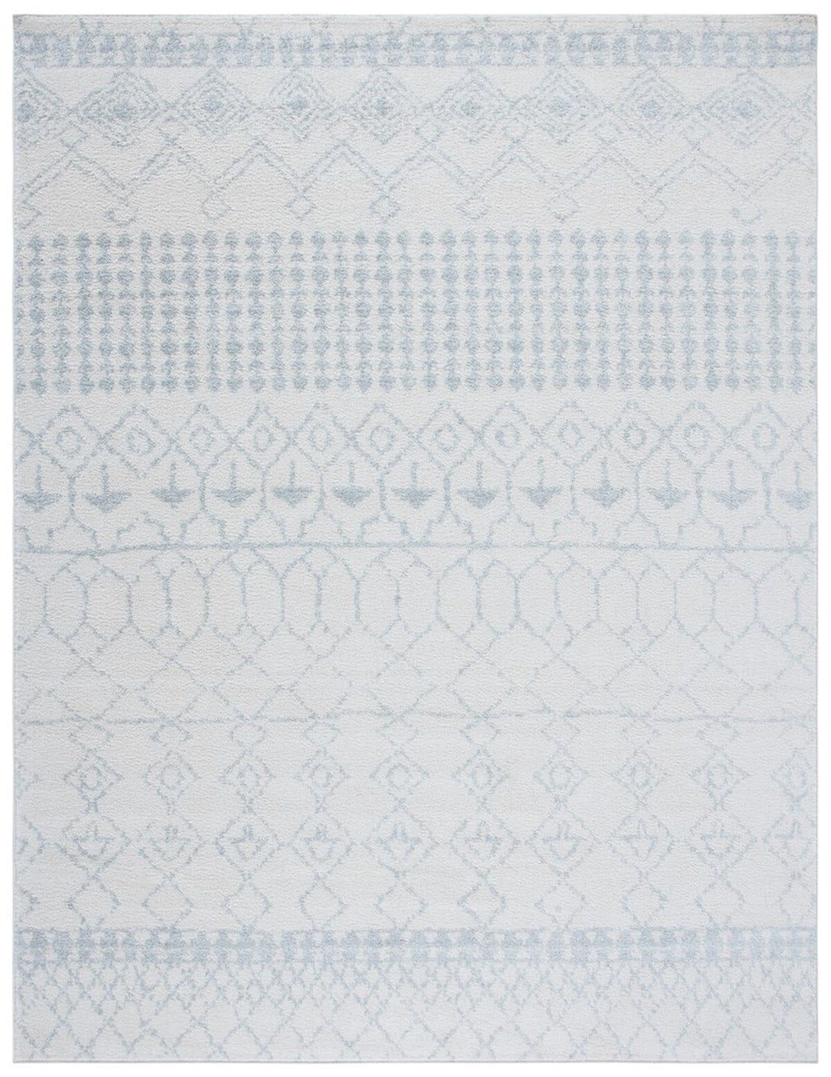 Ivory & Light Grey Reversible Synthetic Area Rug, 9' x 12'