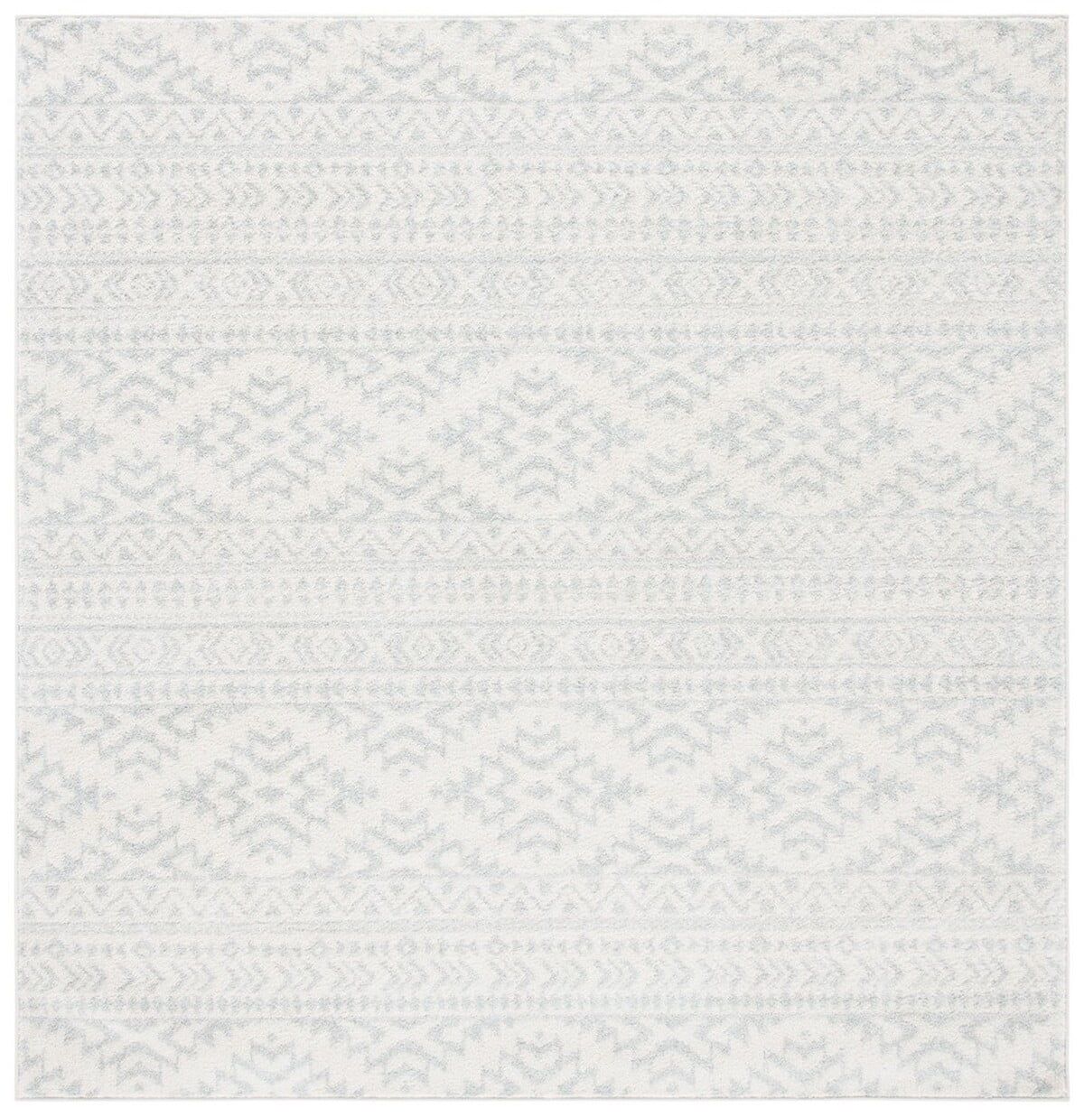 SAFAVIEH Tulum Lakisha Distressed Southwestern Area Rug, 10' x 10' Square, Ivory/Light Grey