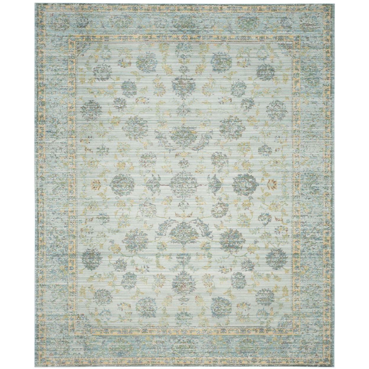 Light Blue & Turquoise Reversible Rectangular Rug 8' x 10'