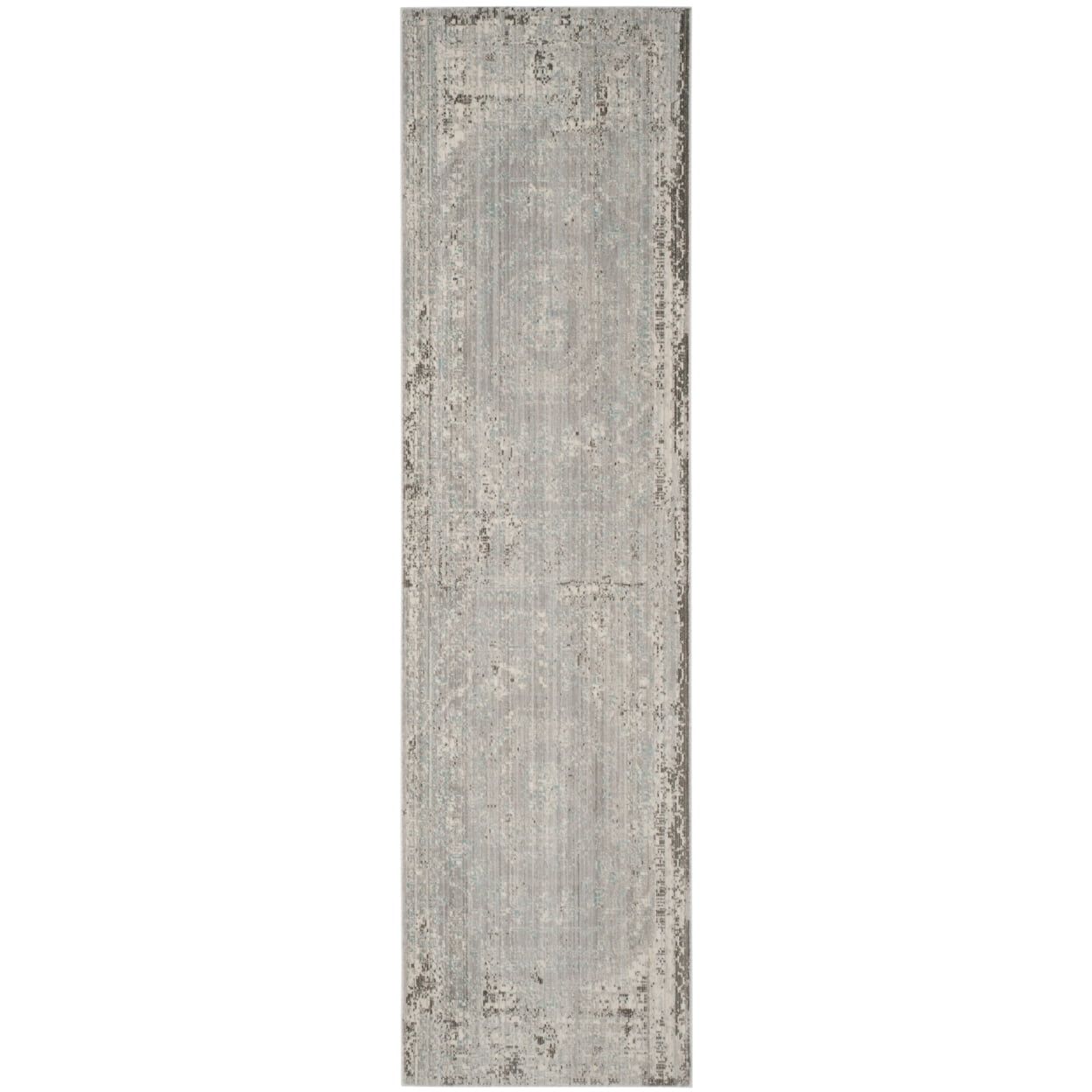 Gray Synthetic Transitional Runner Rug, 2'3" x 8'