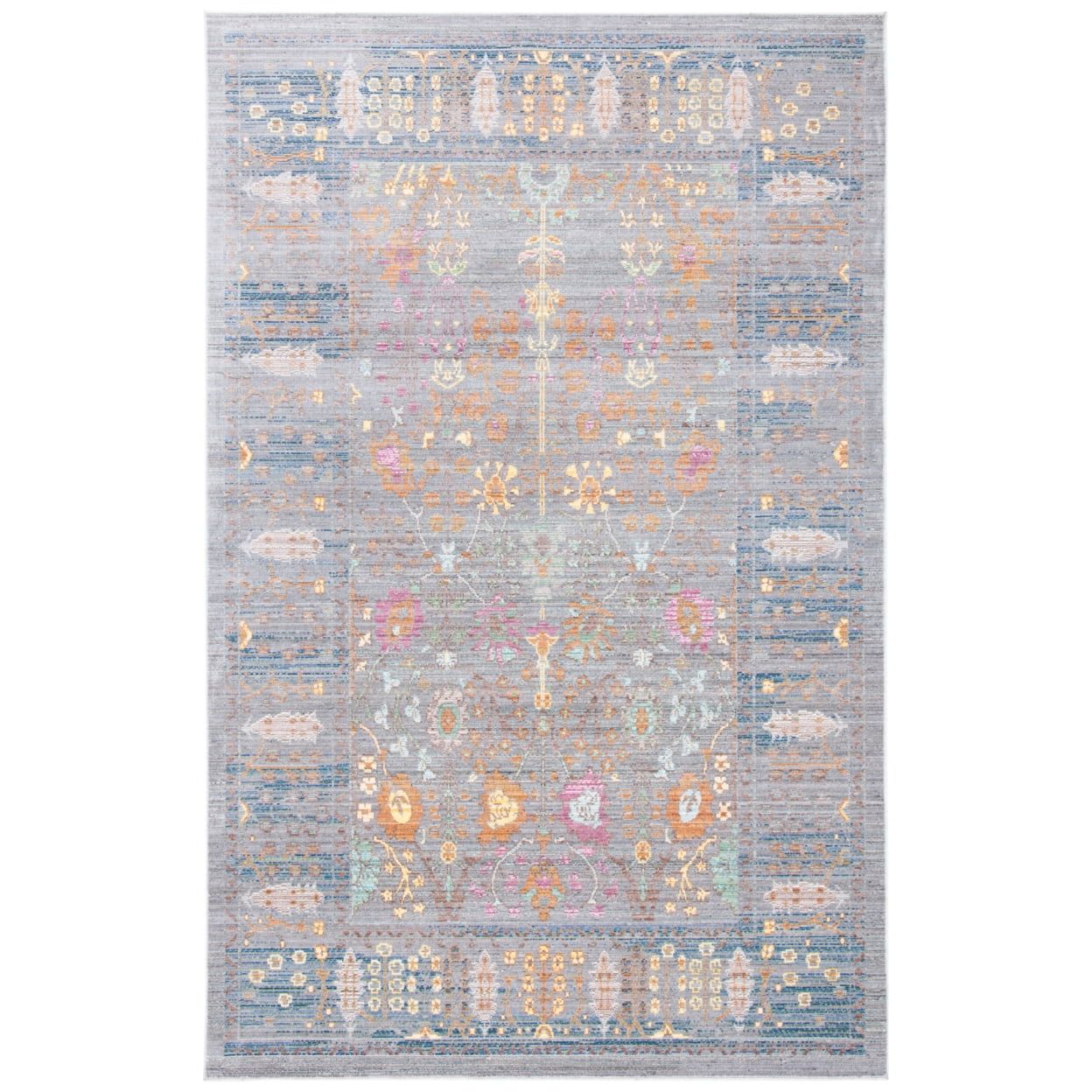 Safavieh Valencia Grey Multi 4' x 6' Synthetic Rectangular Area Rug
