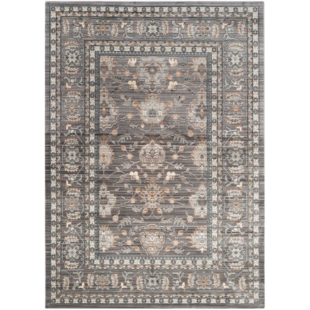 Reversible Valencia Gray Synthetic 4' x 6' Area Rug