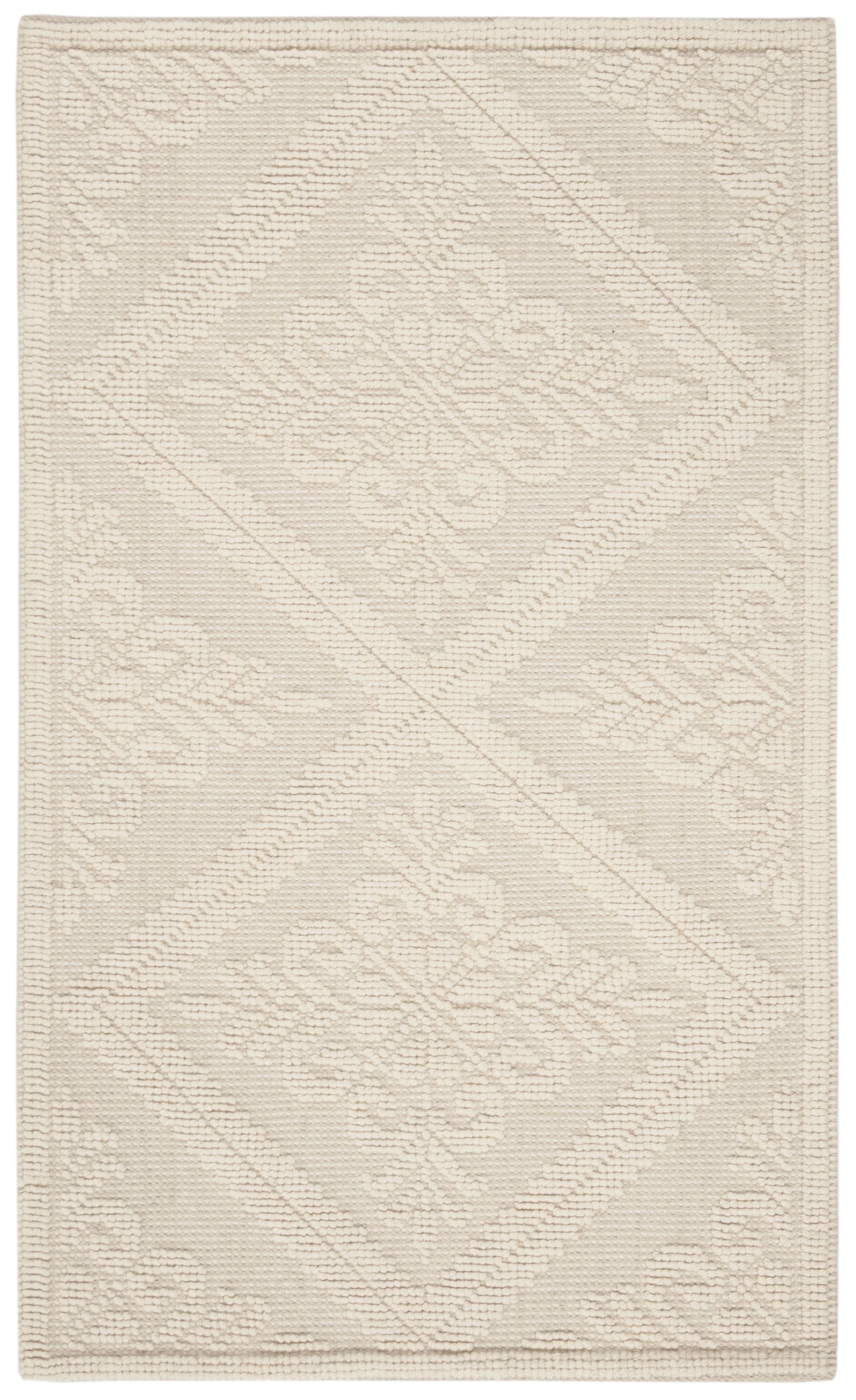 Handwoven Ivory Wool Square Area Rug, 2'3" x 4'