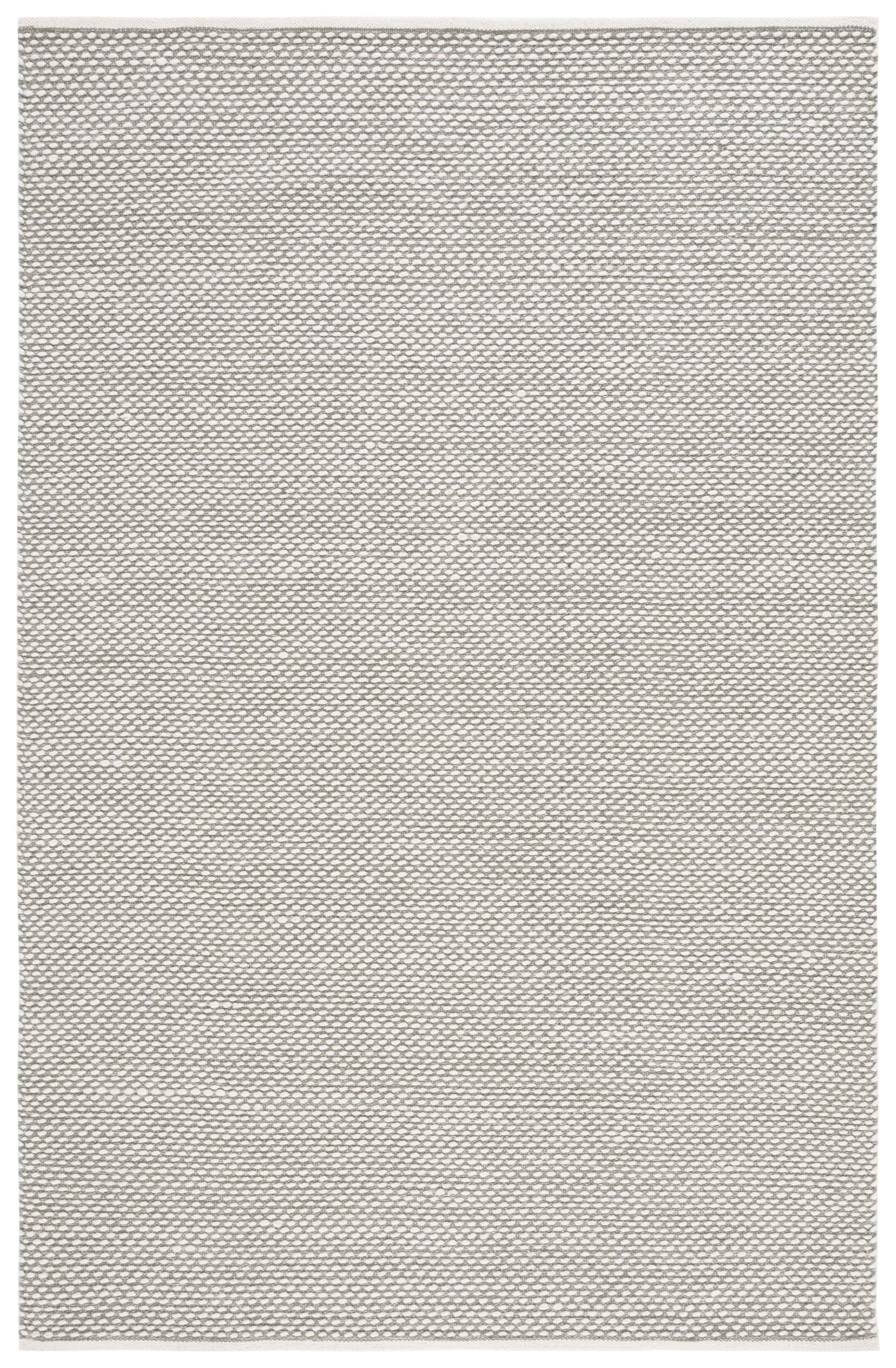 Handmade Green Wool Flat Woven Rectangular Area Rug, 5' x 8'
