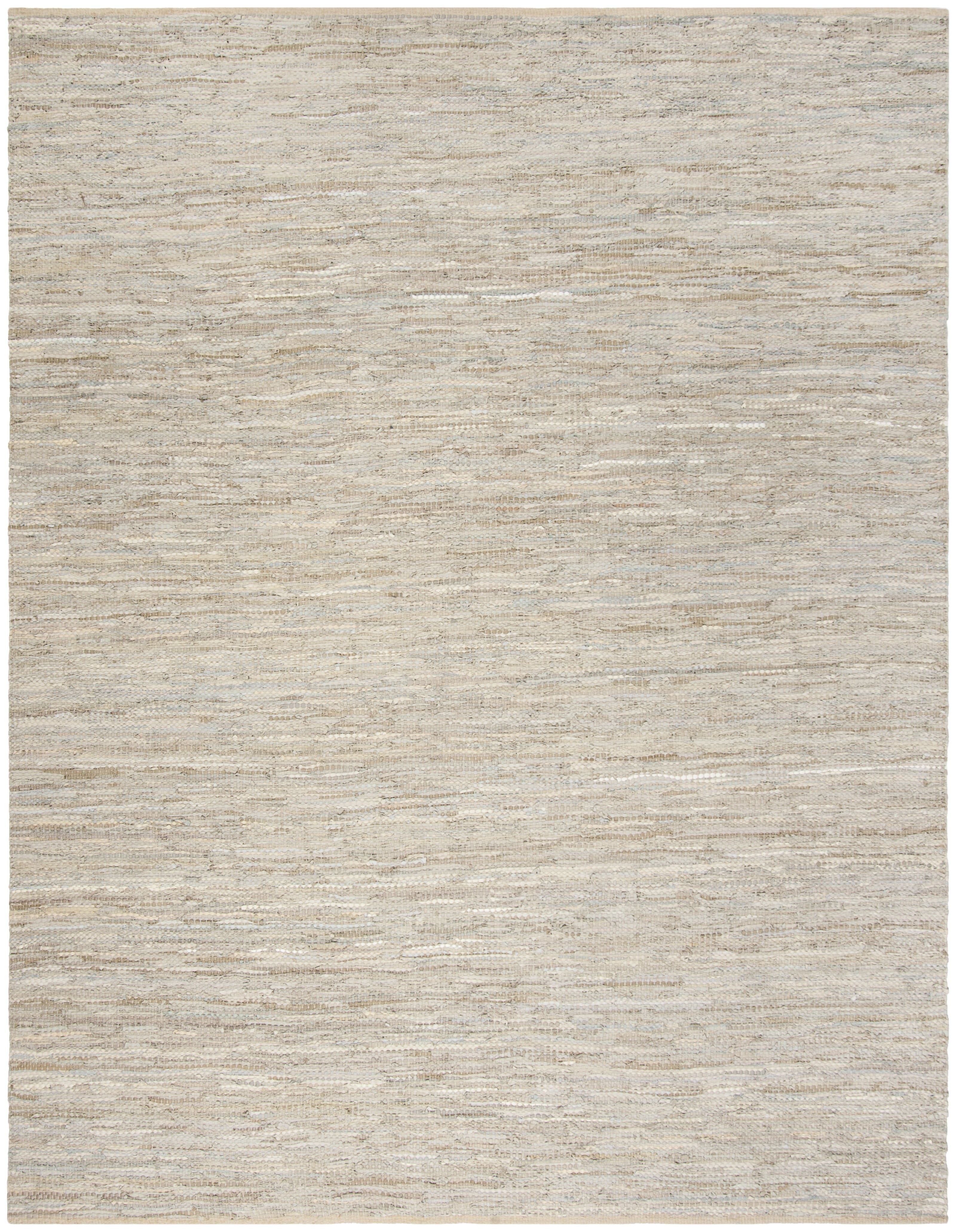 Beige 9' x 12' Handmade Flat Woven Cowhide Rug