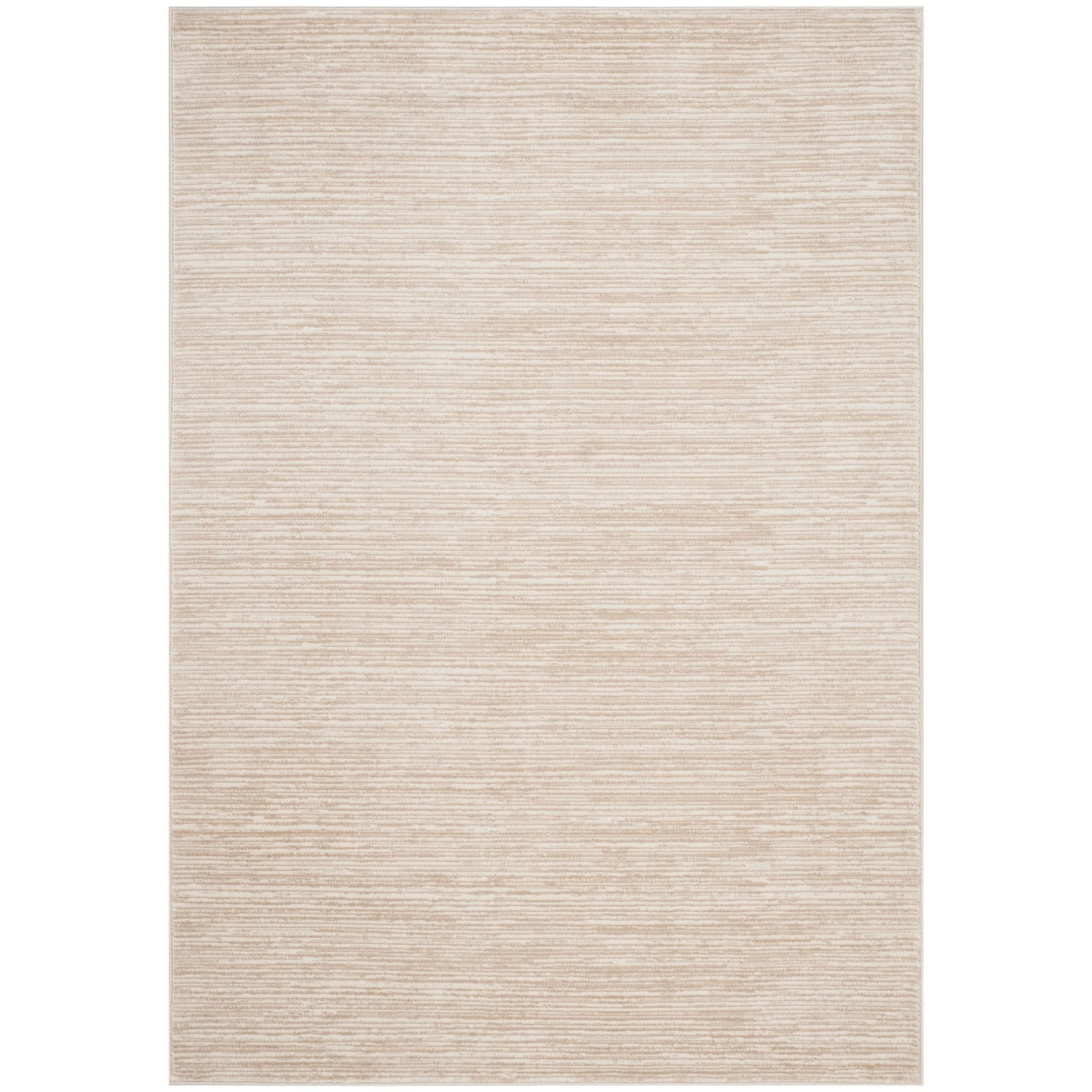 Cream High Pile Square Synthetic Area Rug