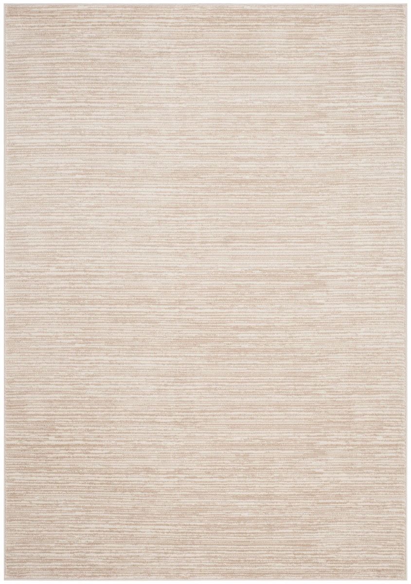 Cream 9' x 12' Solid Synthetic Easy Care Area Rug