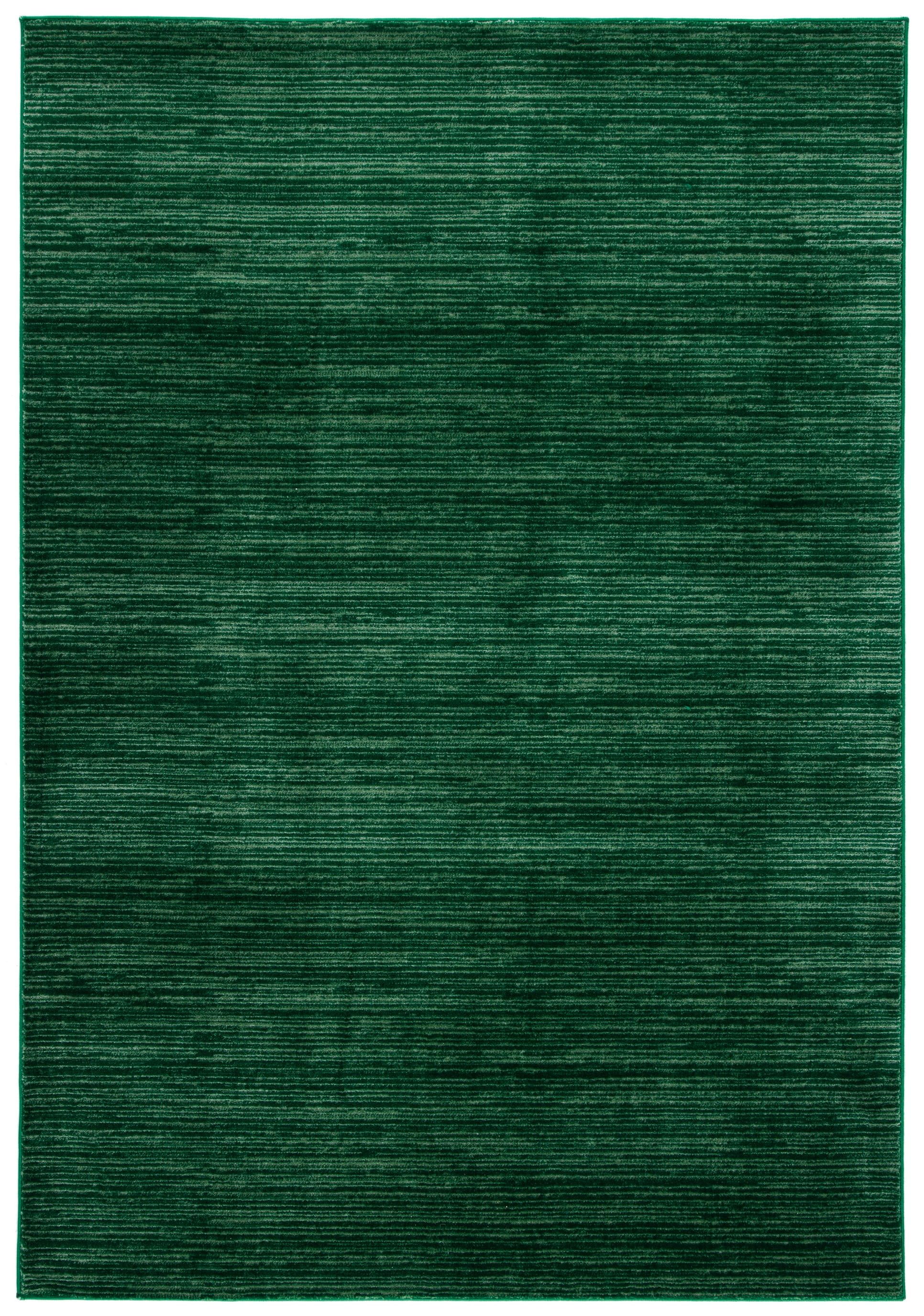 Dark Green Rectangular Stain-Resistant Synthetic Area Rug