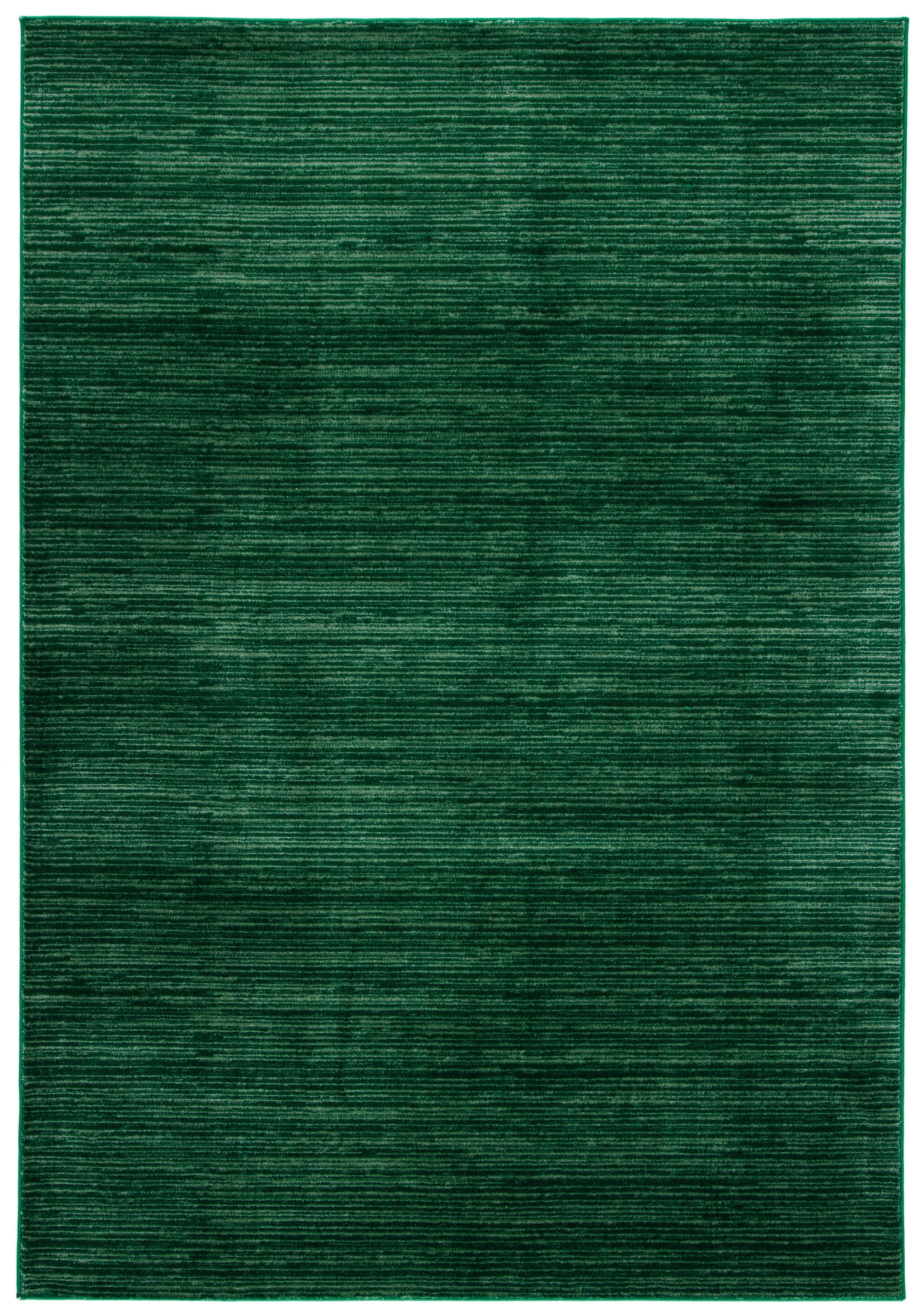 Dark Green Rectangular Stain-Resistant Synthetic Area Rug