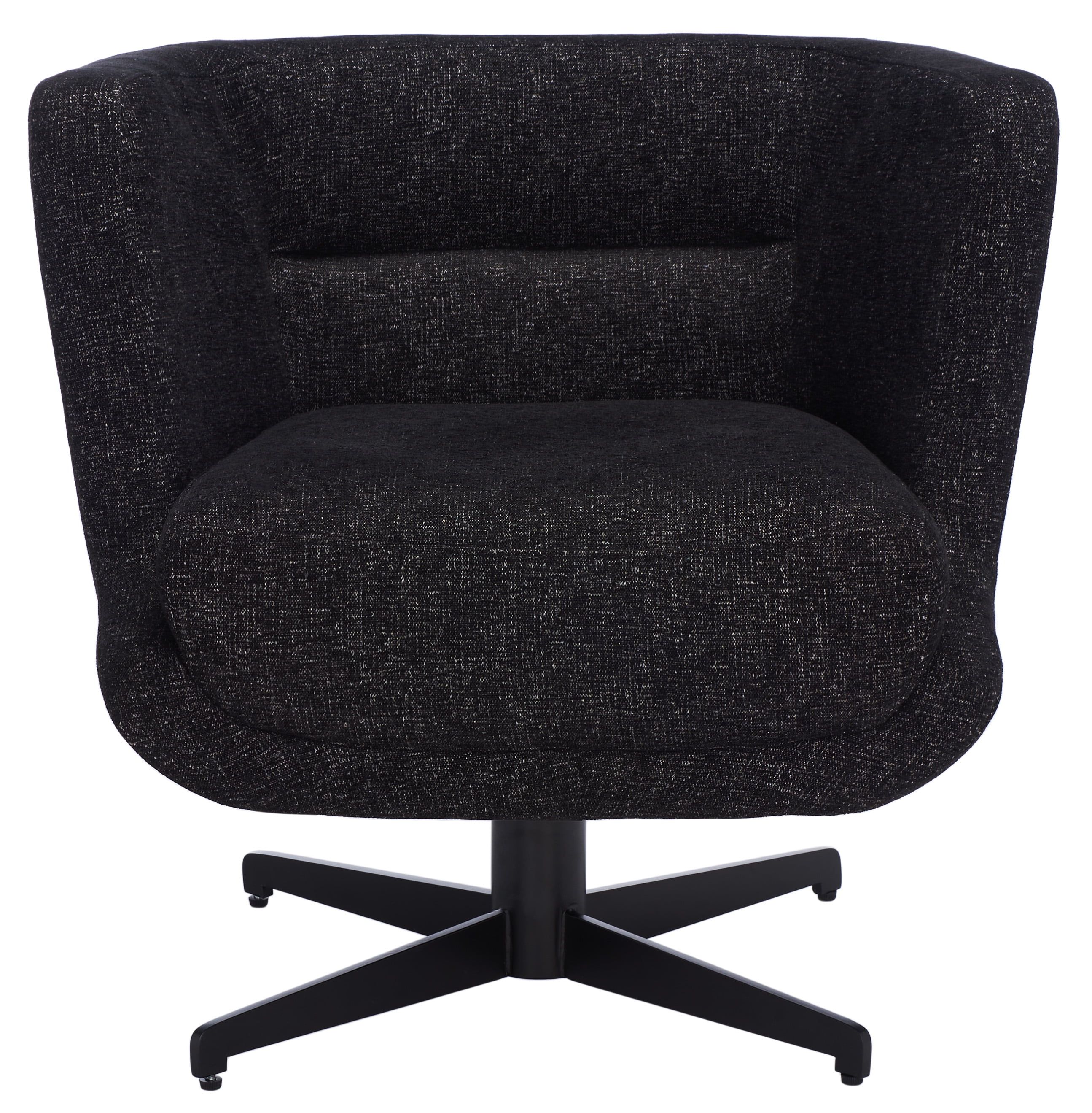 Wexler Soft Black Swivel Tub Accent Chair