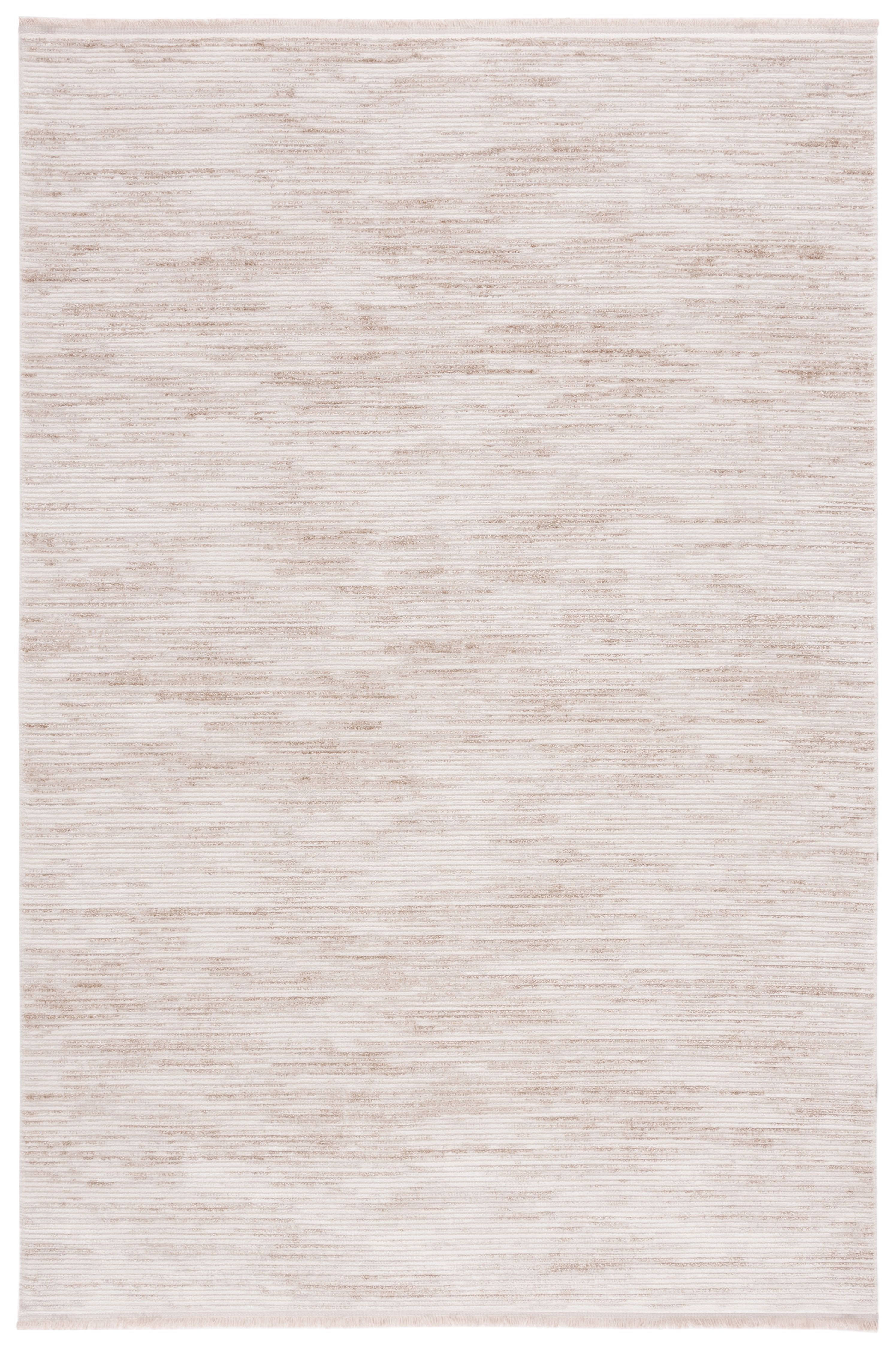 Whisper Ivory Beige 6'7" Square Synthetic Area Rug