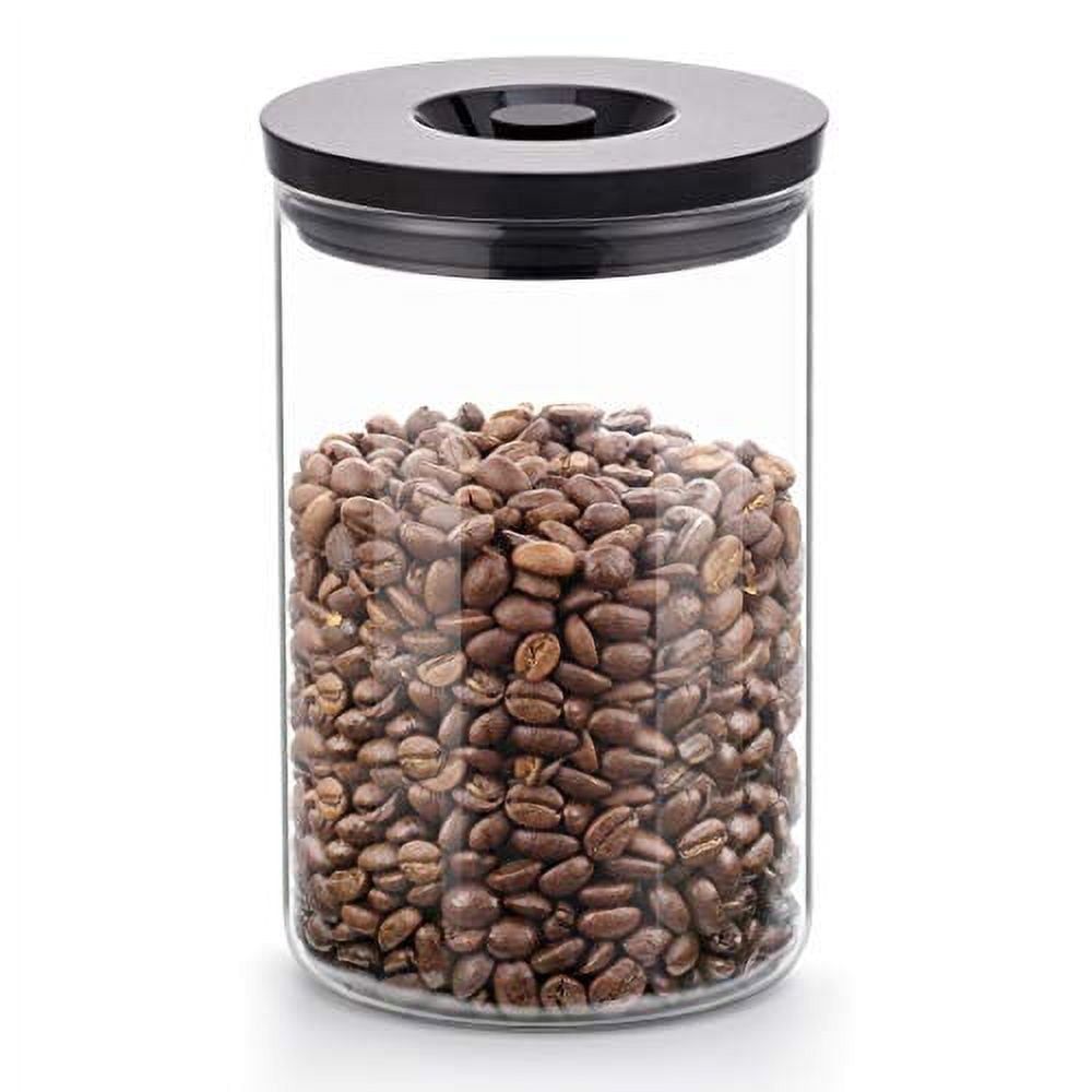 Clear Glass 34 Oz Coffee Canister with Airtight Lid