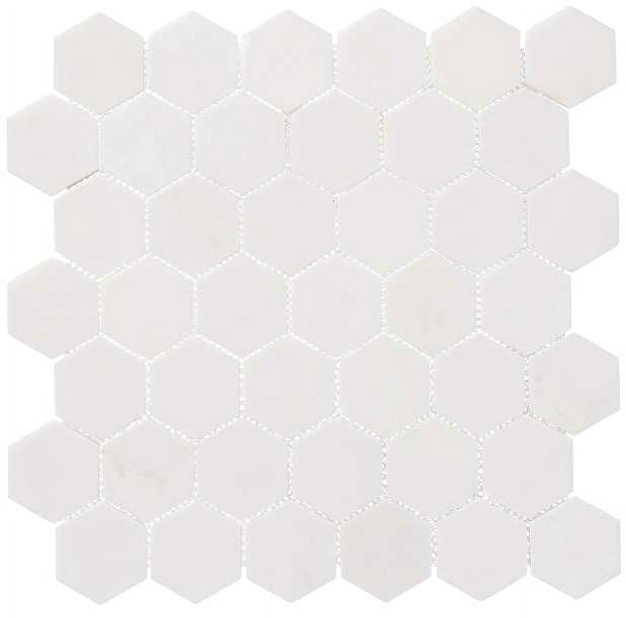 Pearl White Matte 4x8 Natural Stone Honeycomb Mosaic Tile