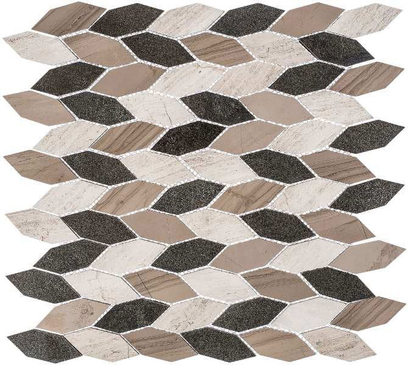 Hazelton Brown and Gray Natural Stone Hexagon Mosaic Tile