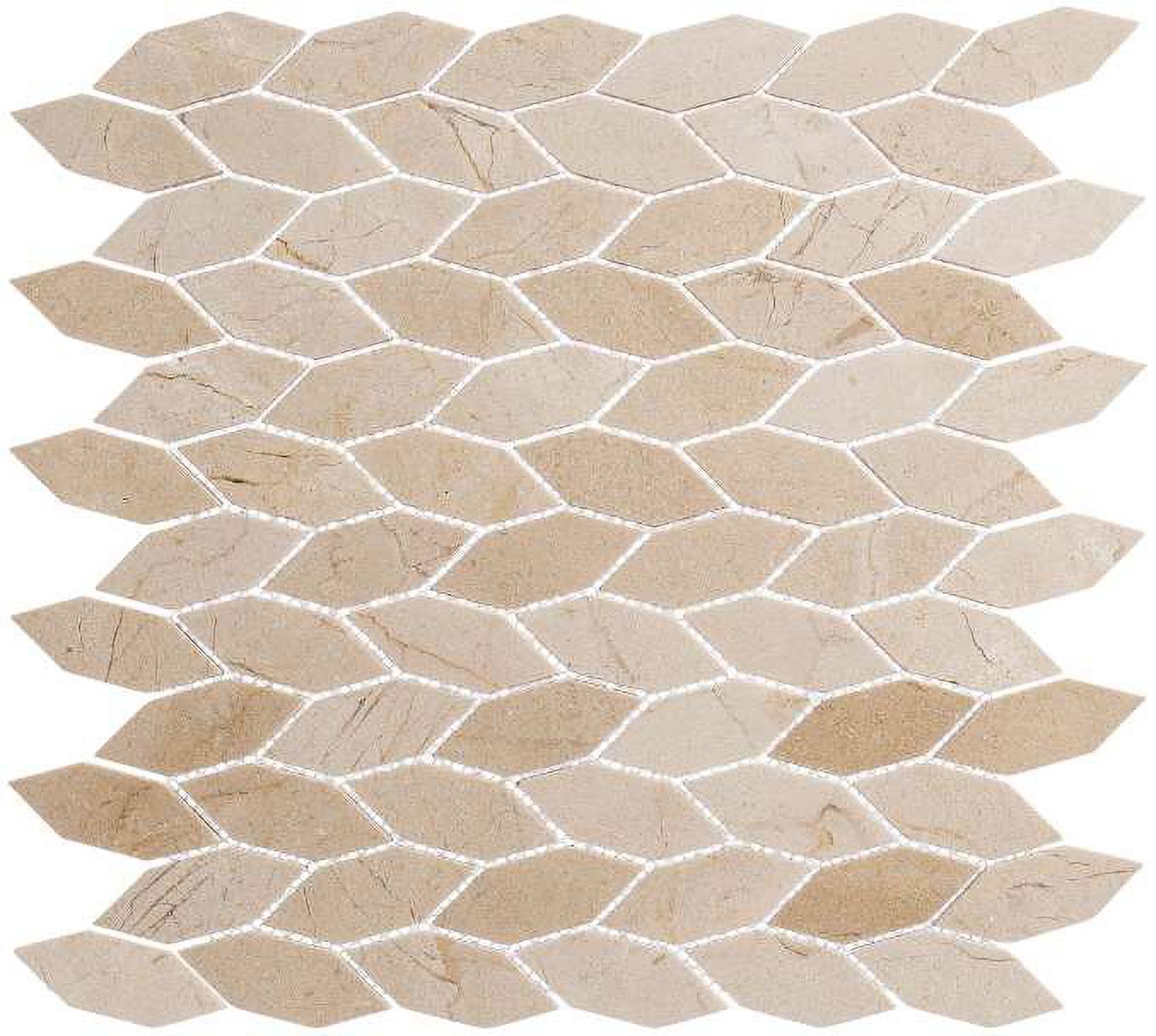 Latte Cream Off-White Natural Stone Geometric Mosaic Tile