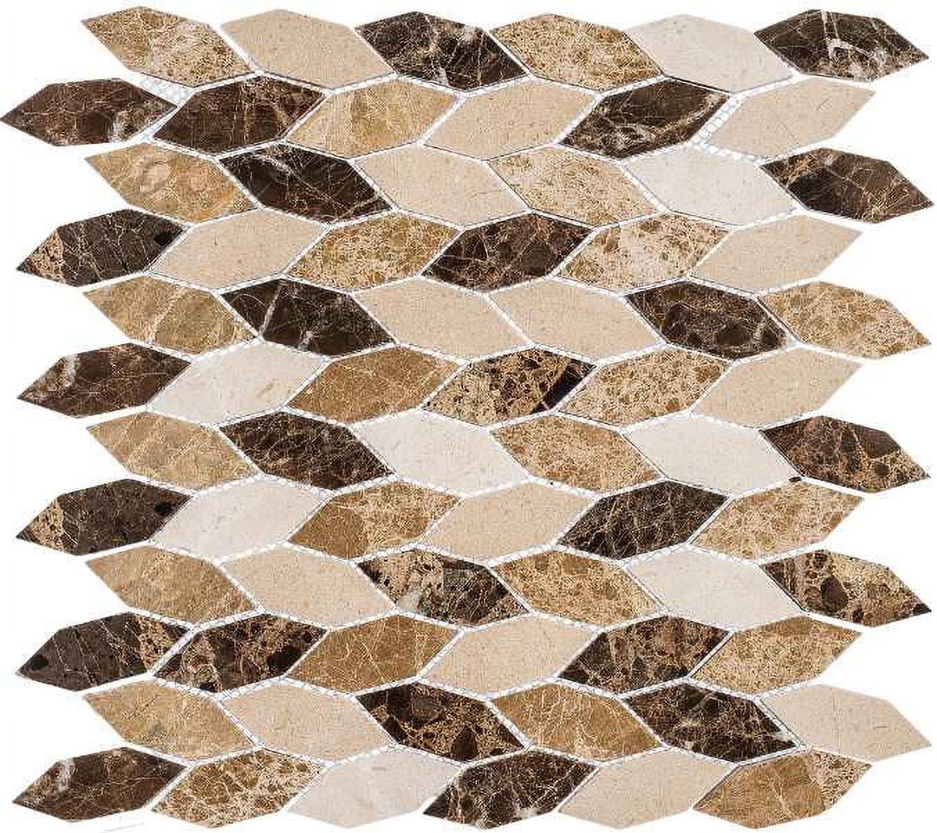 Montage Brown Matte Geometric Natural Stone Mosaic Tile