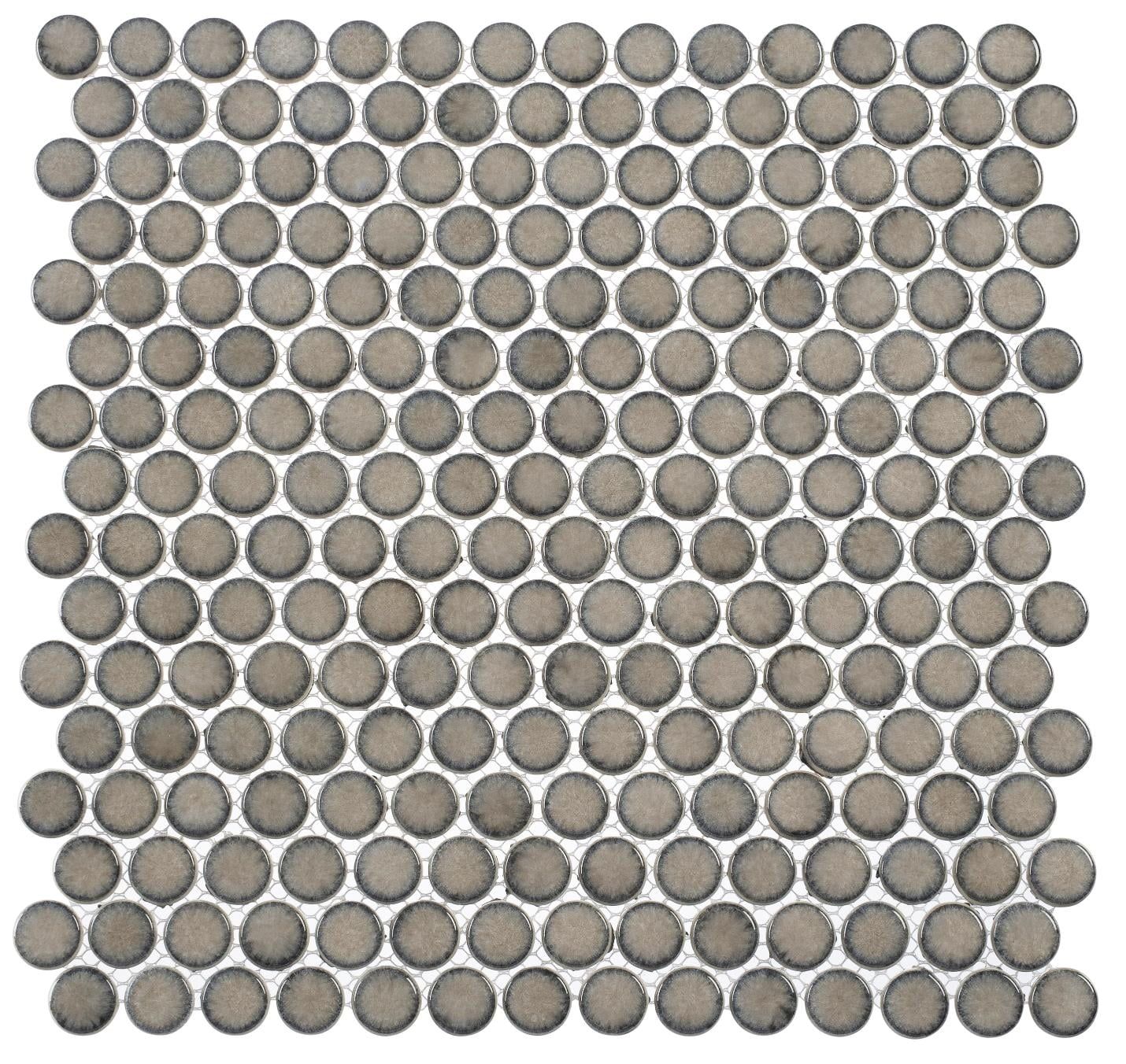 Soho Penny Round Glossy Glass Mosaic Tile Sample