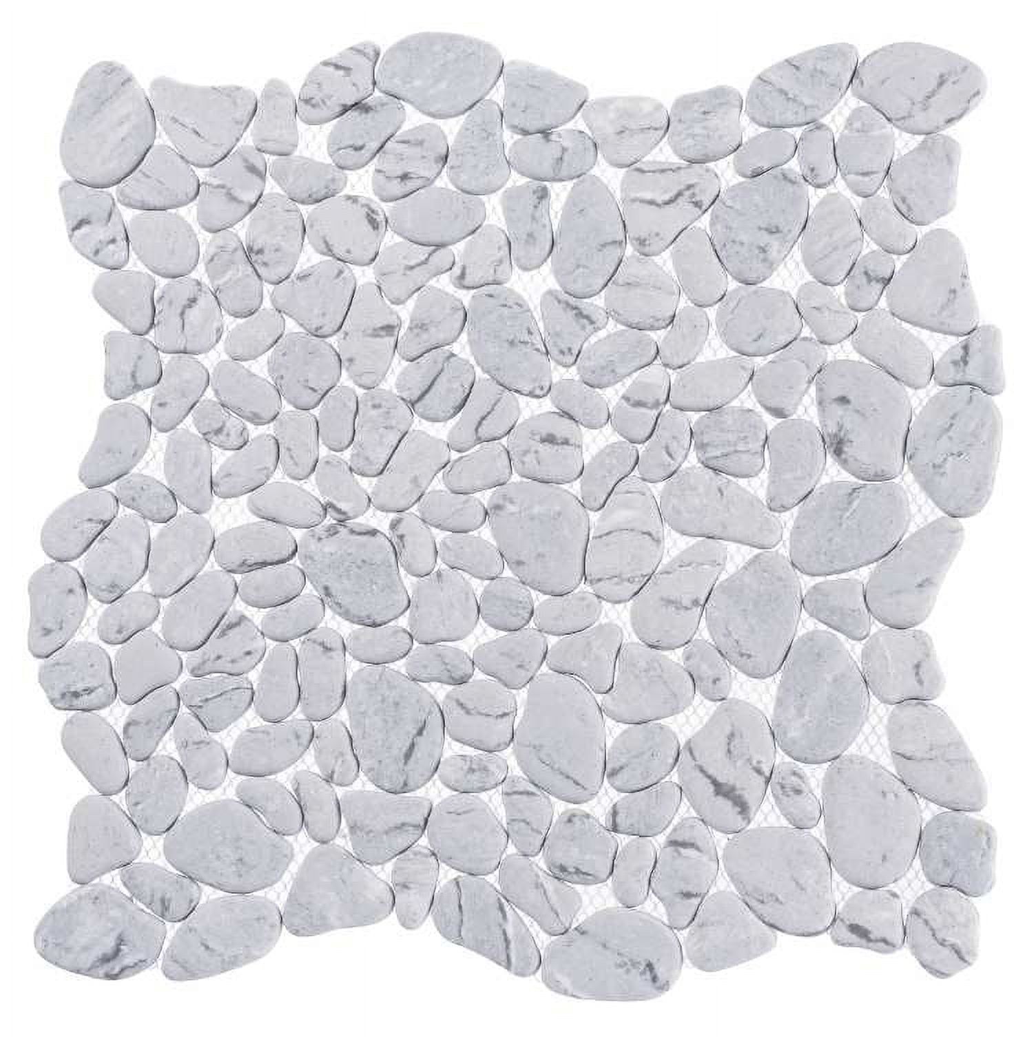 Kalm Gray Pebble Mosaic Matte Glass Tile Sample