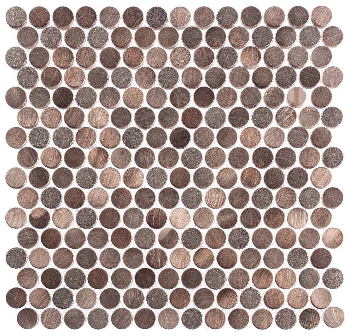 Bronze Penny Round Metal Mosaic Tile Sample