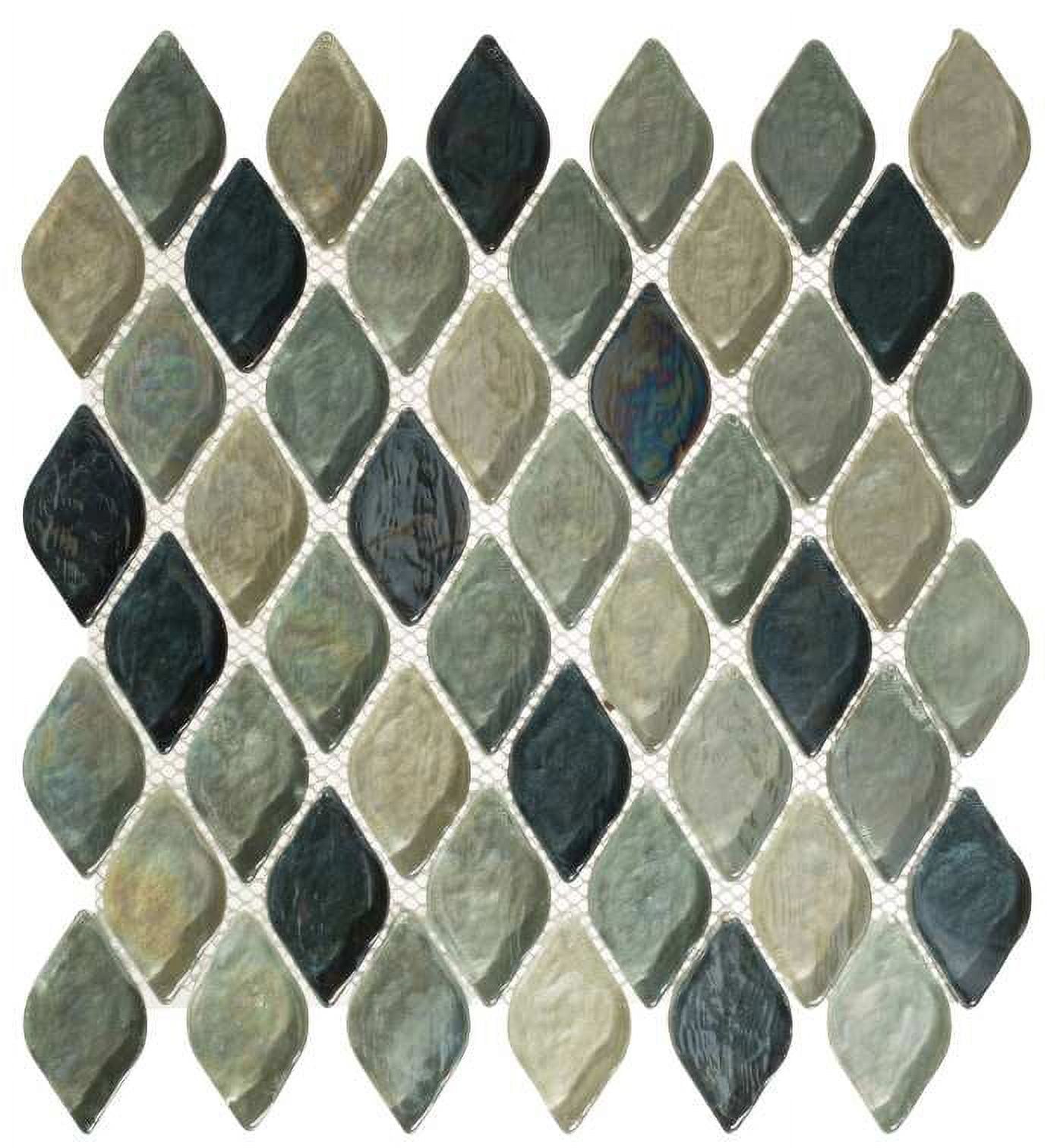 Caribbean Iridescent Glass Arabesque Mosaic Wall Tile Sample