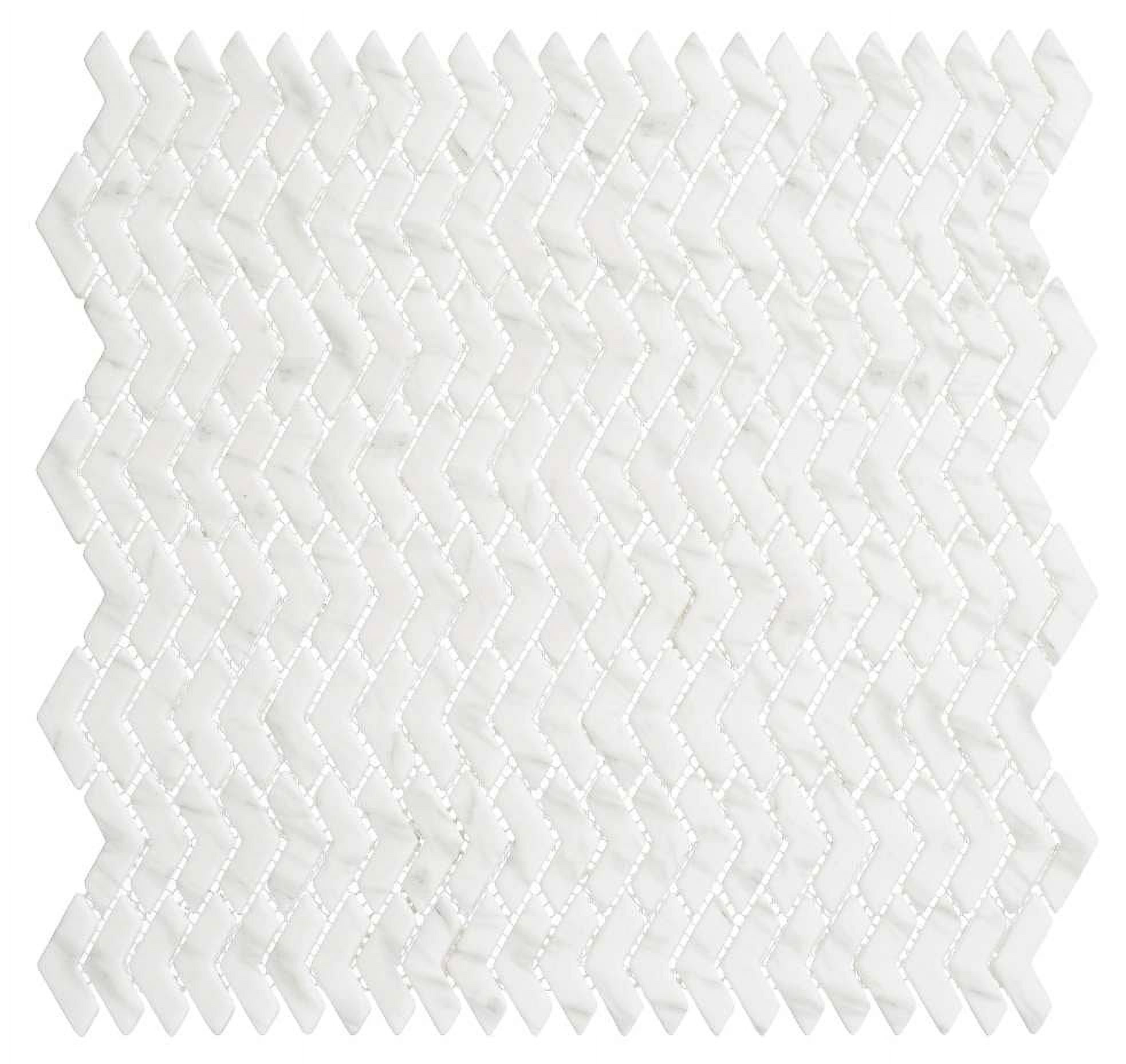 Vanil Matte Glass Chevron Mosaic Tile Sample