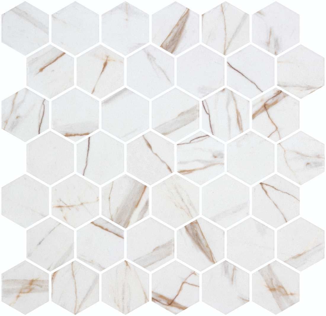 Grecian Beige Matte Glass Hexagonal Mosaic Tile