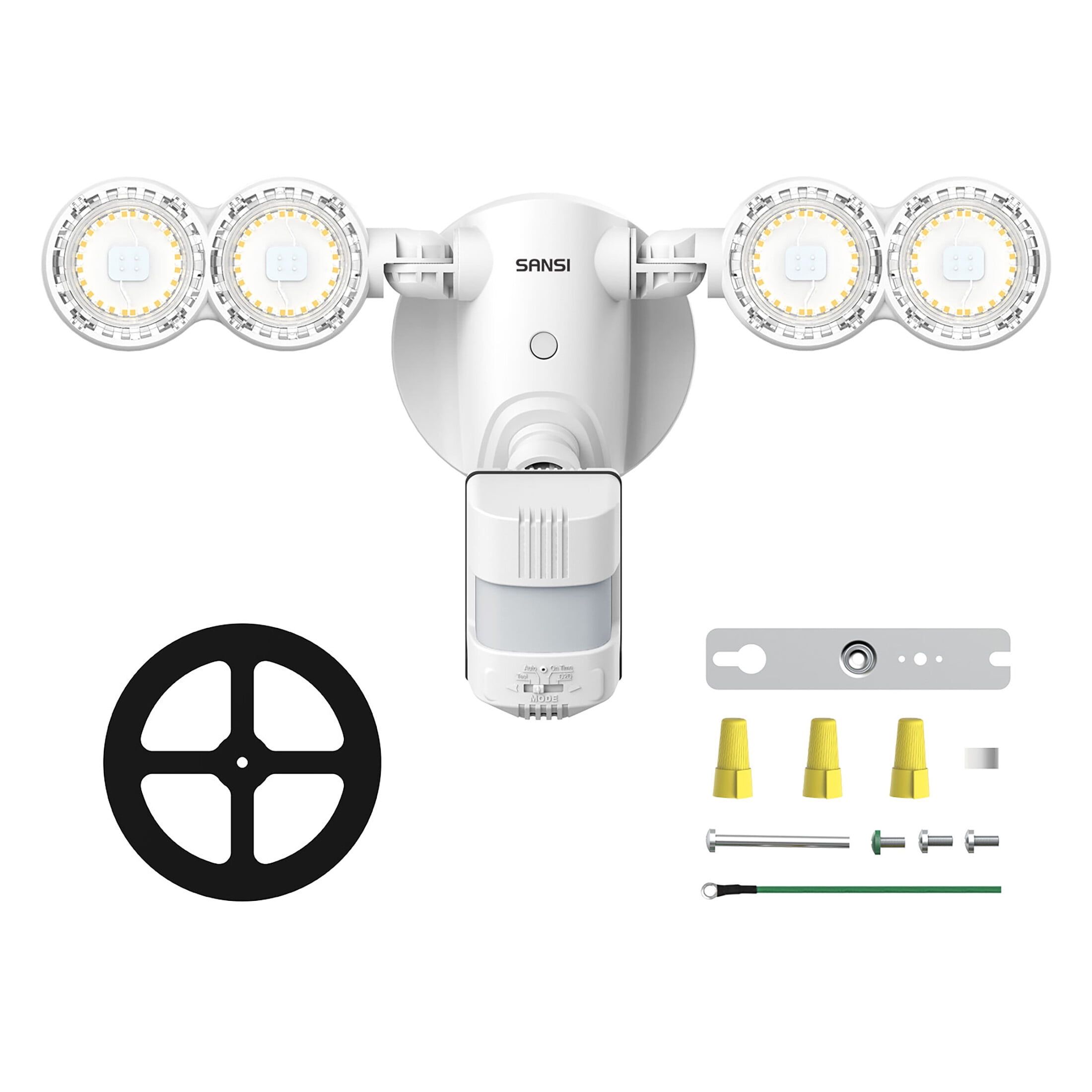 White Matte 30W LED Motion Sensor Security Flood Light