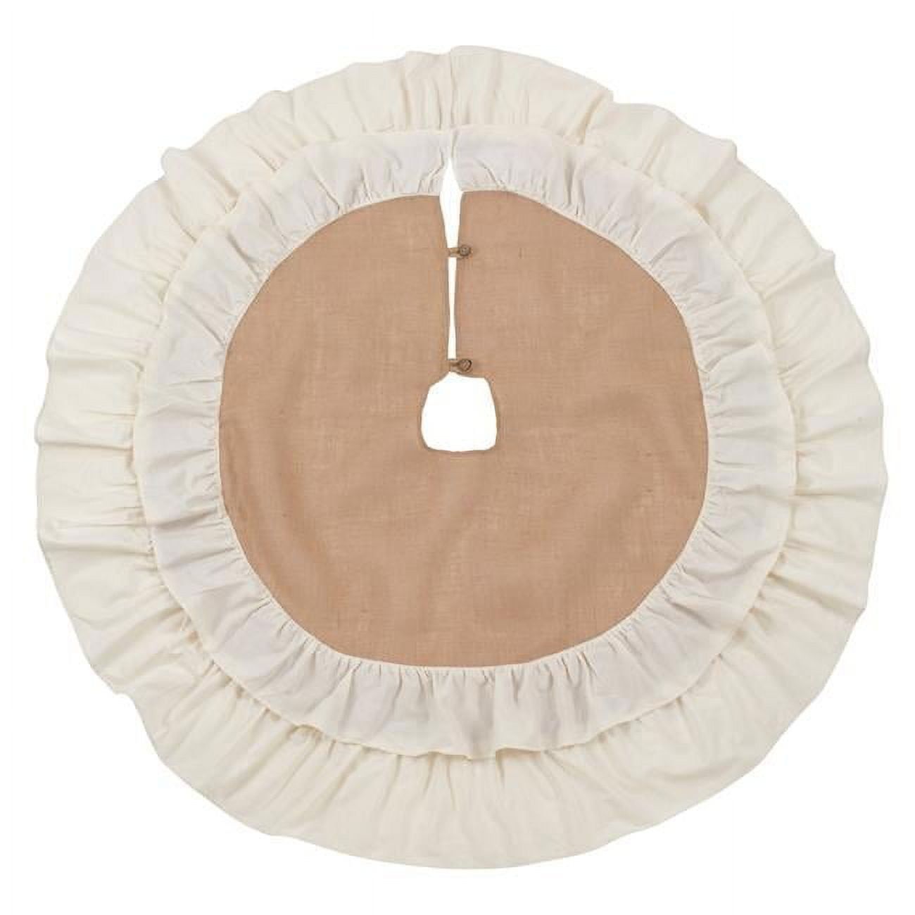 Natural Jute and Cotton Ruffled Edge 56" Tree Skirt