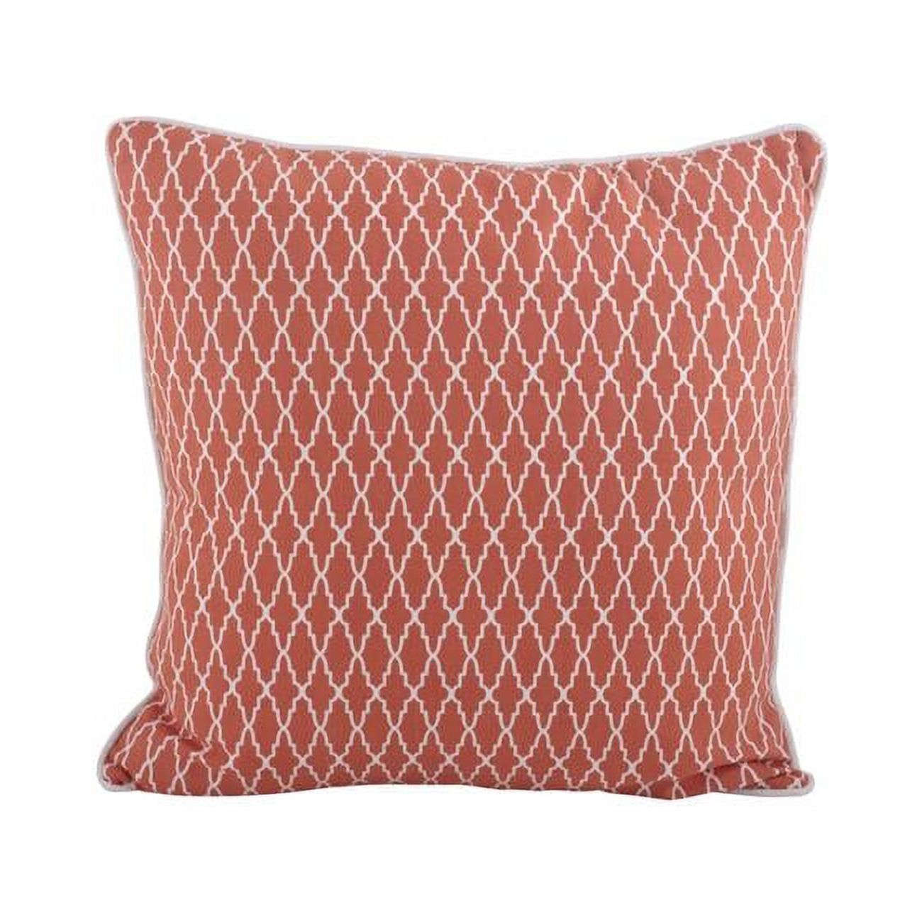 Tangerine Ikat Design 18'' Cotton Square Throw Pillow