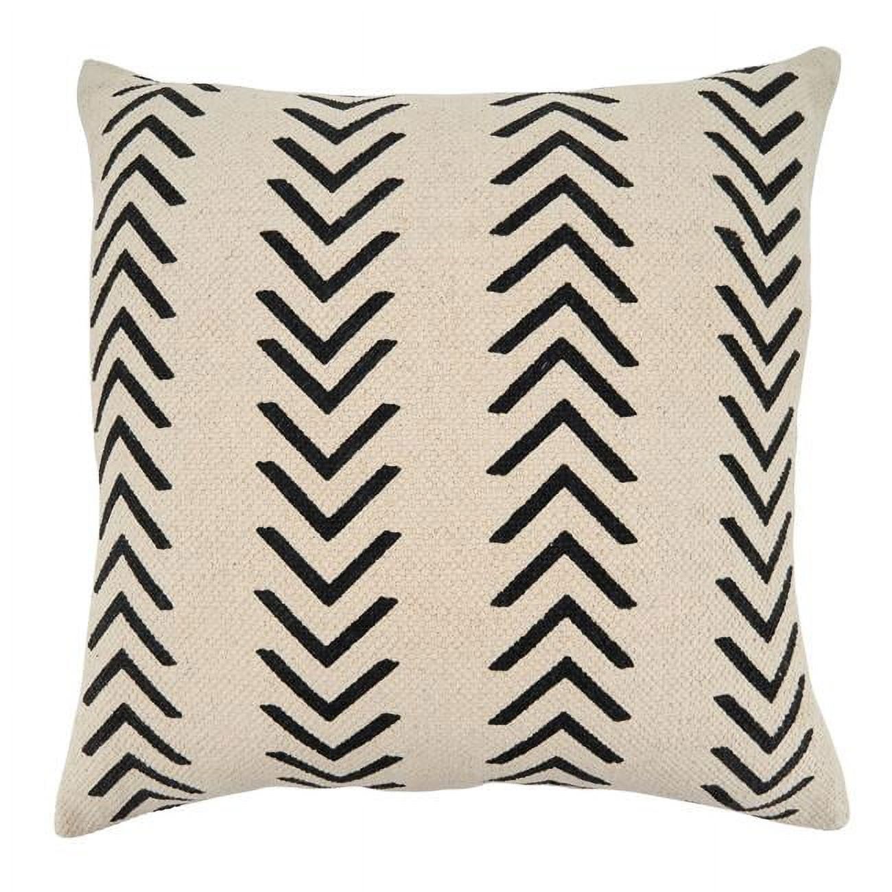 Natural Chevron 22" Cotton Square Throw Pillow