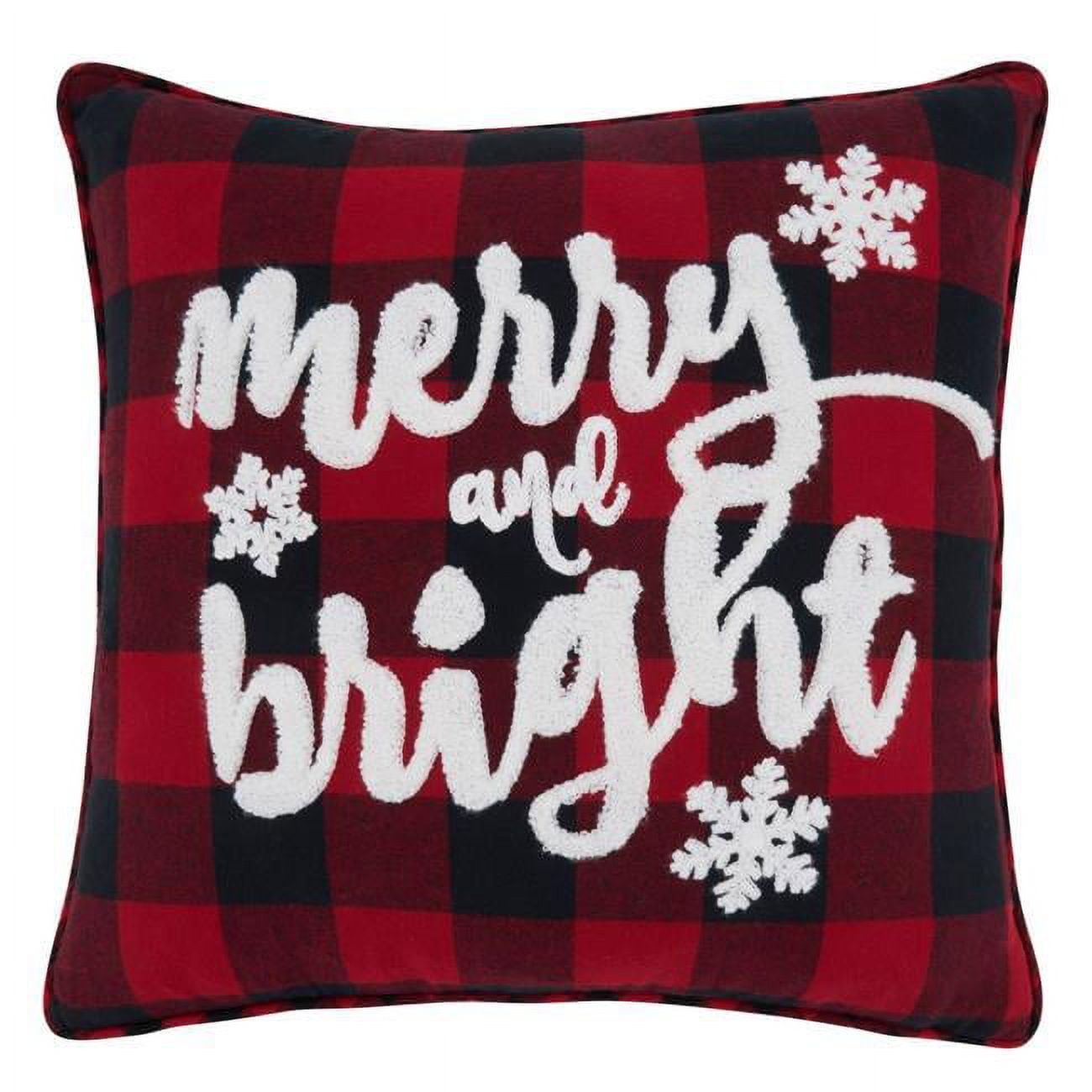 Red Buffalo Plaid Merry & Bright 16" Cotton Polyester Pillow Cover