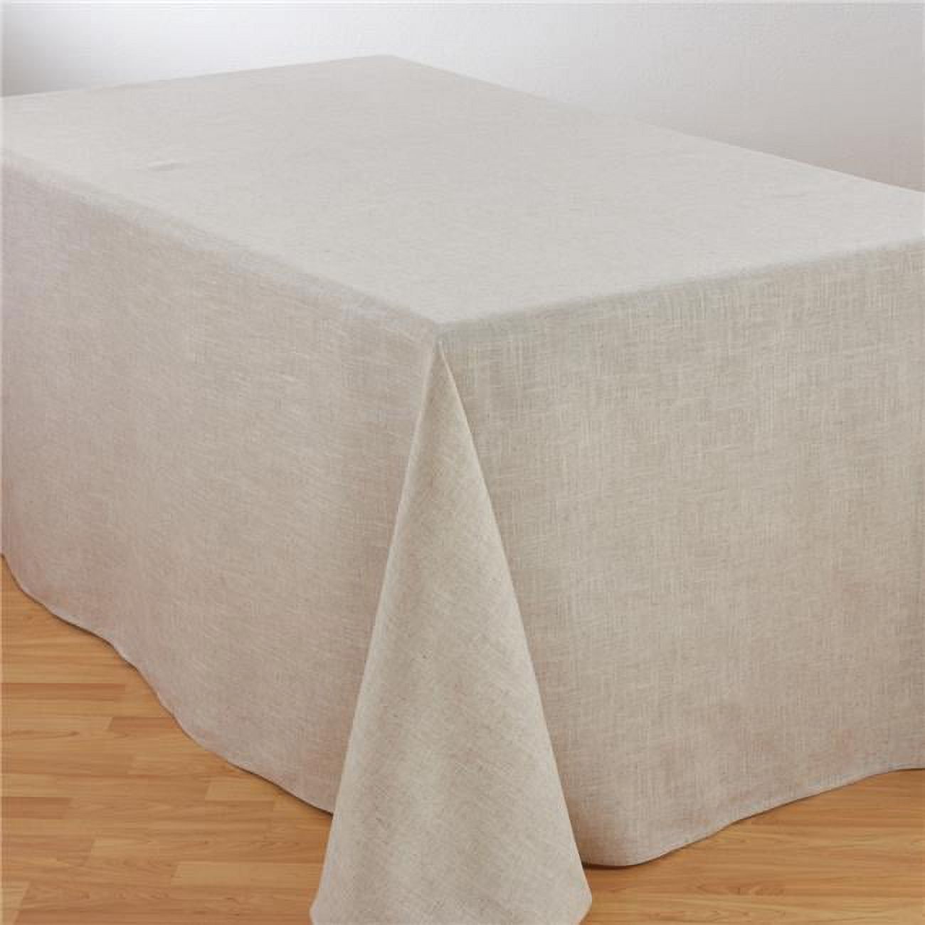 Natural Poly-Linen Blend Rectangular Tablecloth, 90"x156"