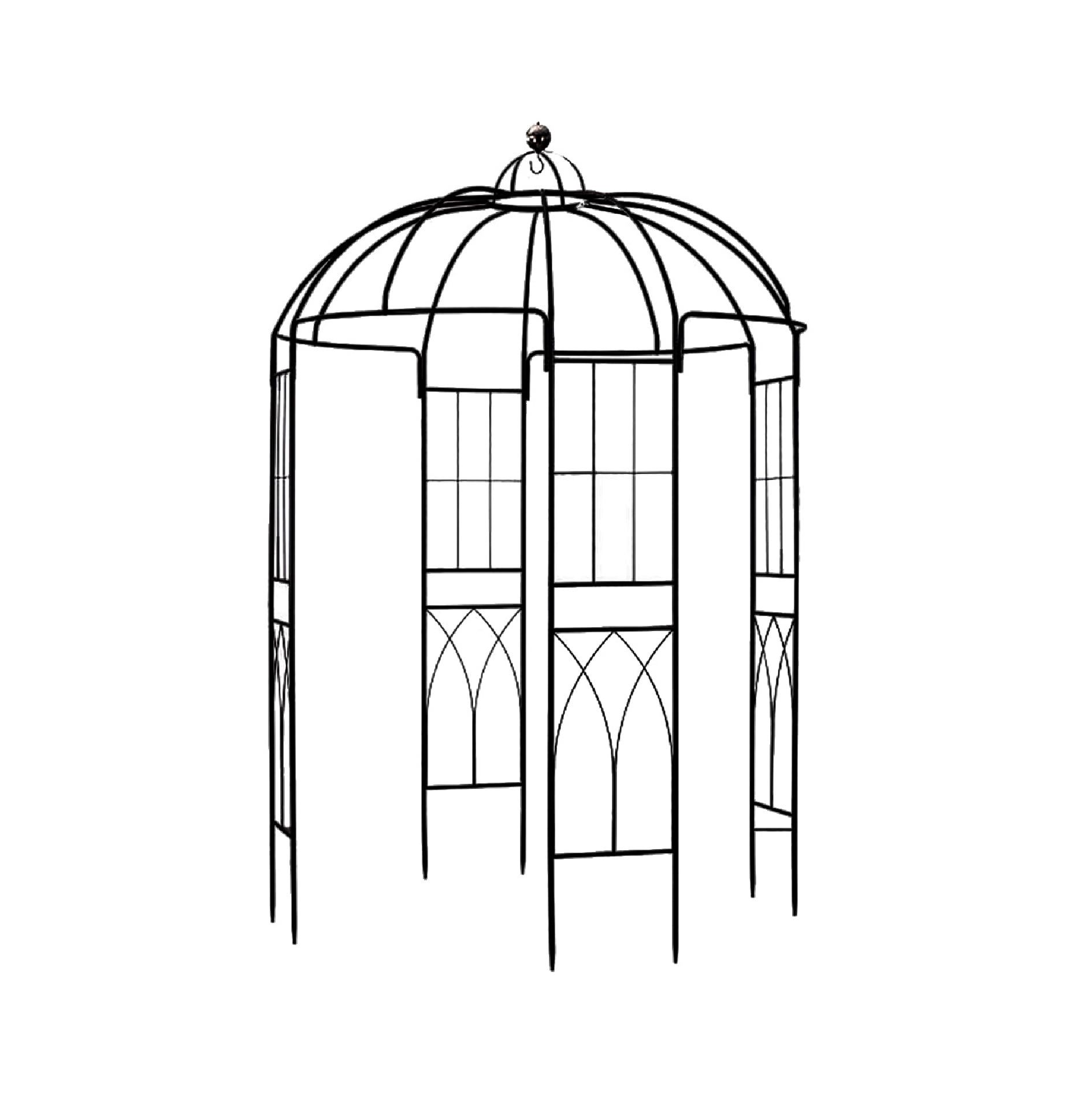 Black Powder Coated Metal Garden Arbor Trellis