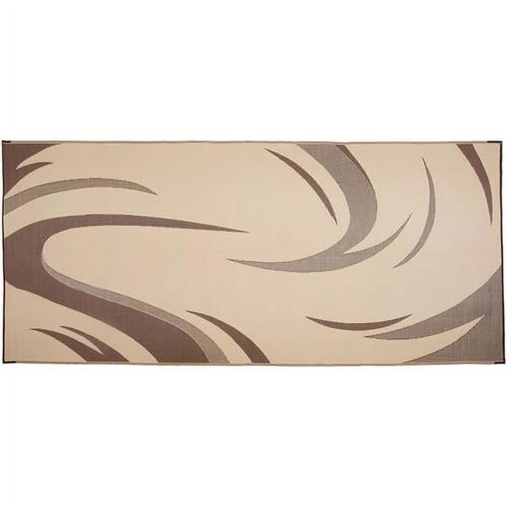 Reversible Swish Brown/Tan Synthetic 8' x 18' RV Patio Mat