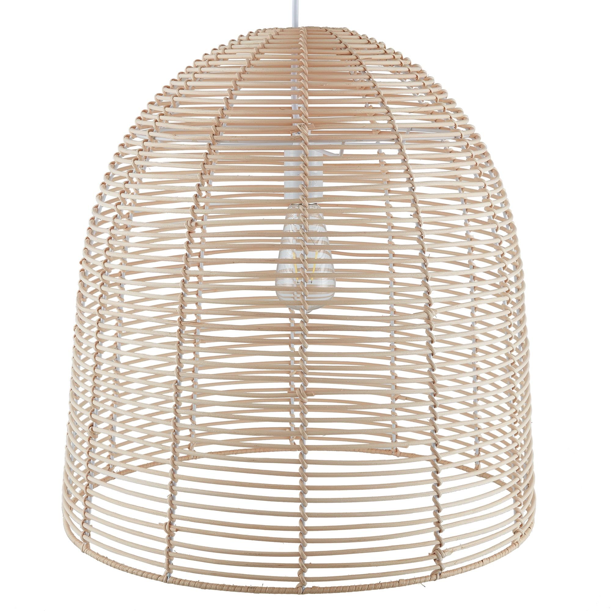 Formosa 20" Natural Rattan Cage Pendant Lamp with Warm Glow