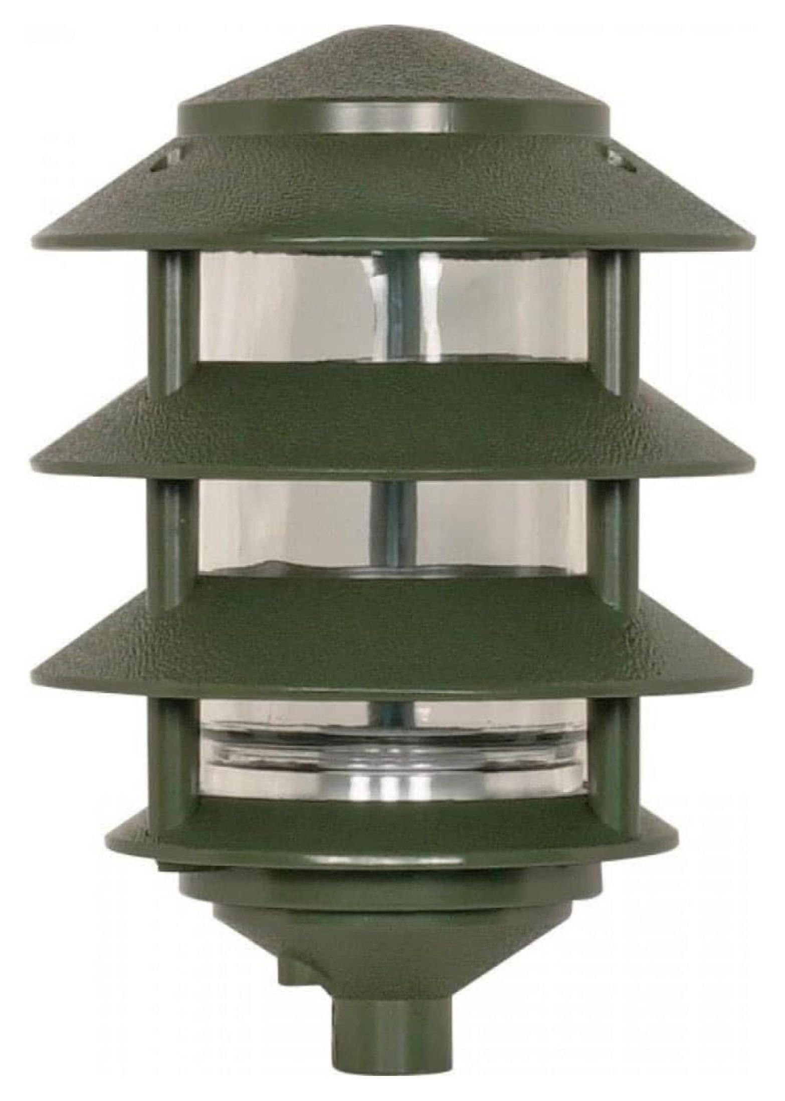 Green Die-Cast Aluminum 3-Tier Pathway Light