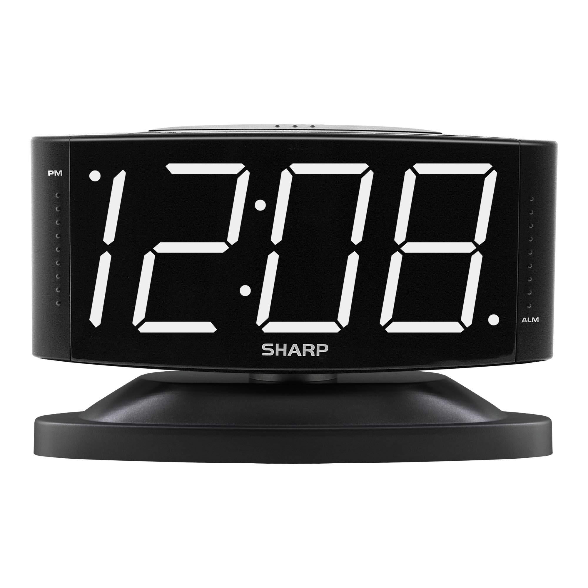 Black LED Digital Alarm Clock with Swivel Base