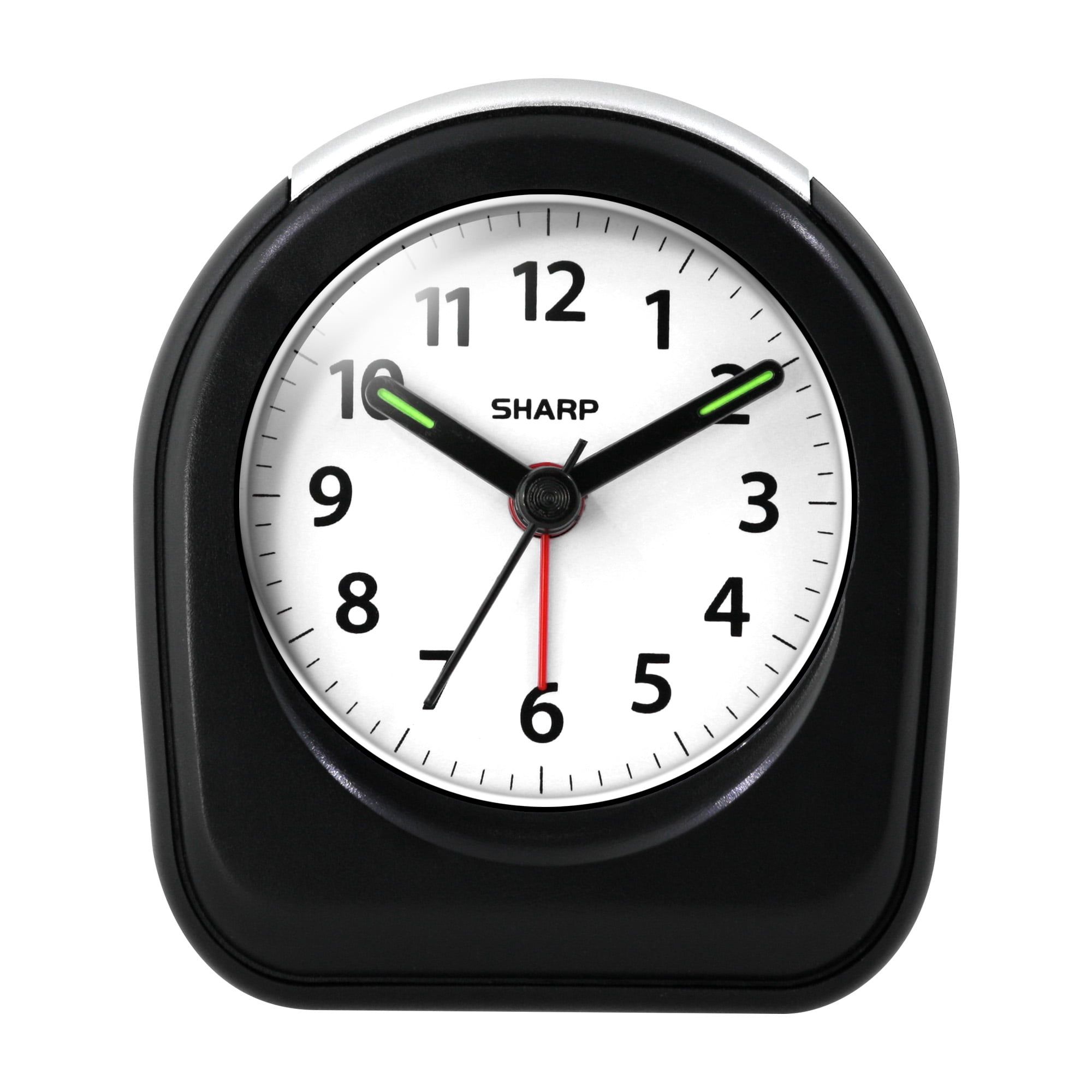 Black Quartz Analog Alarm Clock with Snooze and Auto Off