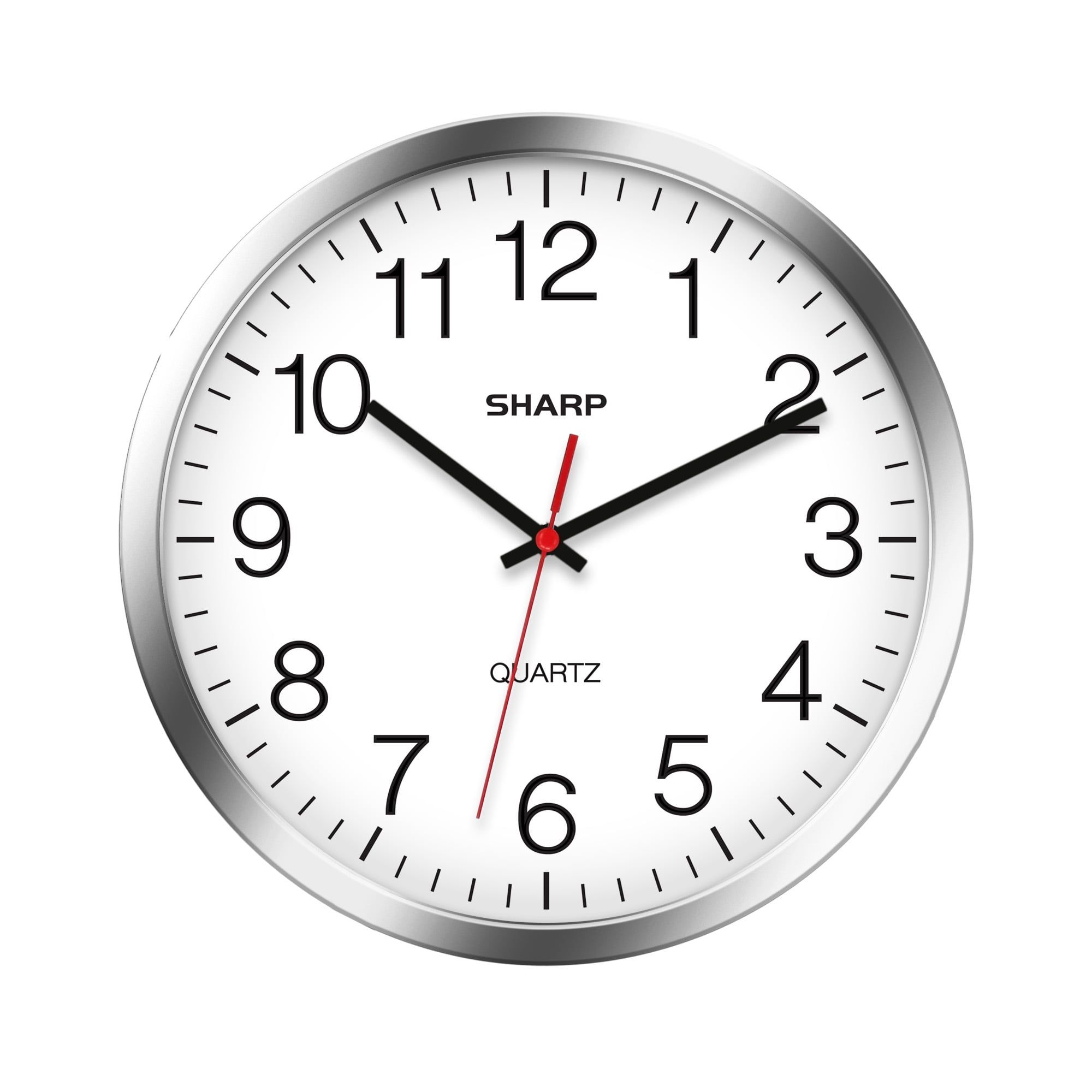 12-Inch Silver Silent Non-Ticking Quartz Wall Clock